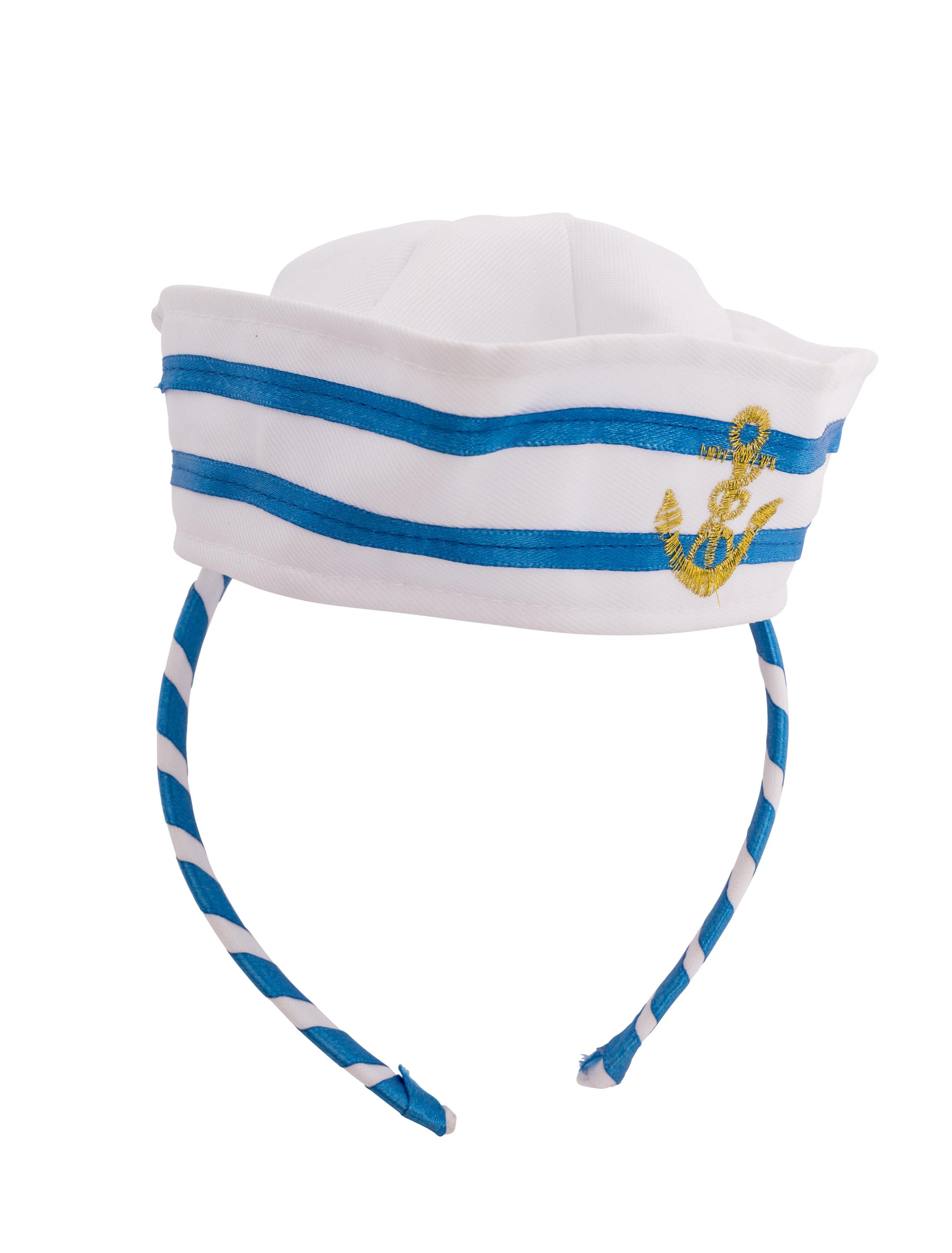 Deiters Haarreif Mini-Mütze Matrosin Blau/weiß – Karnevals-Accessoire Mit Goldenem Anker