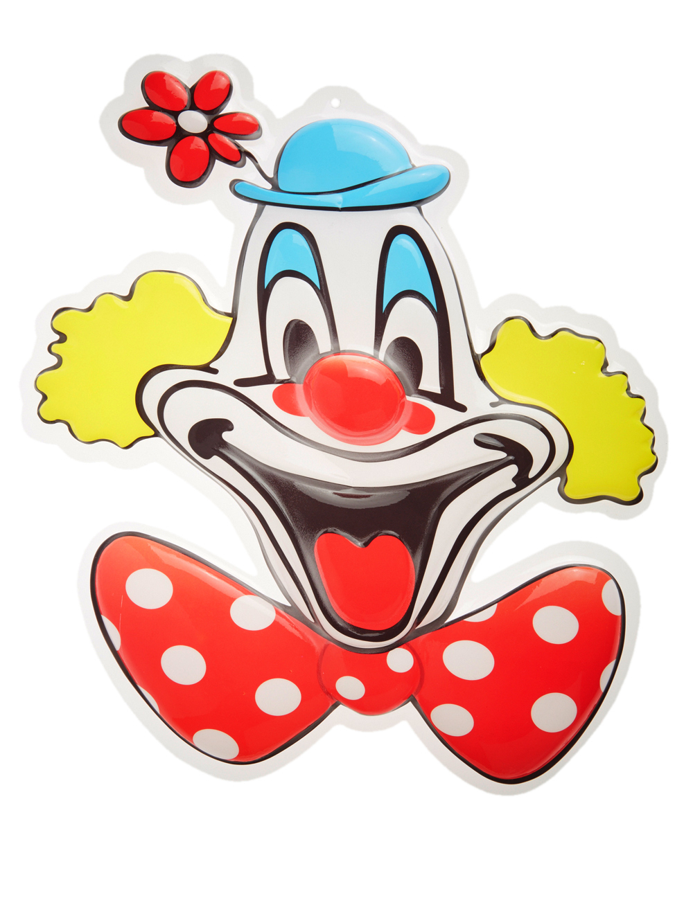 Clown Tischdeko Karneval – 8 Stück 3D Clownköpfe + Wimpelkette, Honigwaben-Design, Bunt – Aus Stabiler Pappe – Einfach Aufstellbar, Ohne Kleber – Für Karneval, Zirkus & Kinderparty