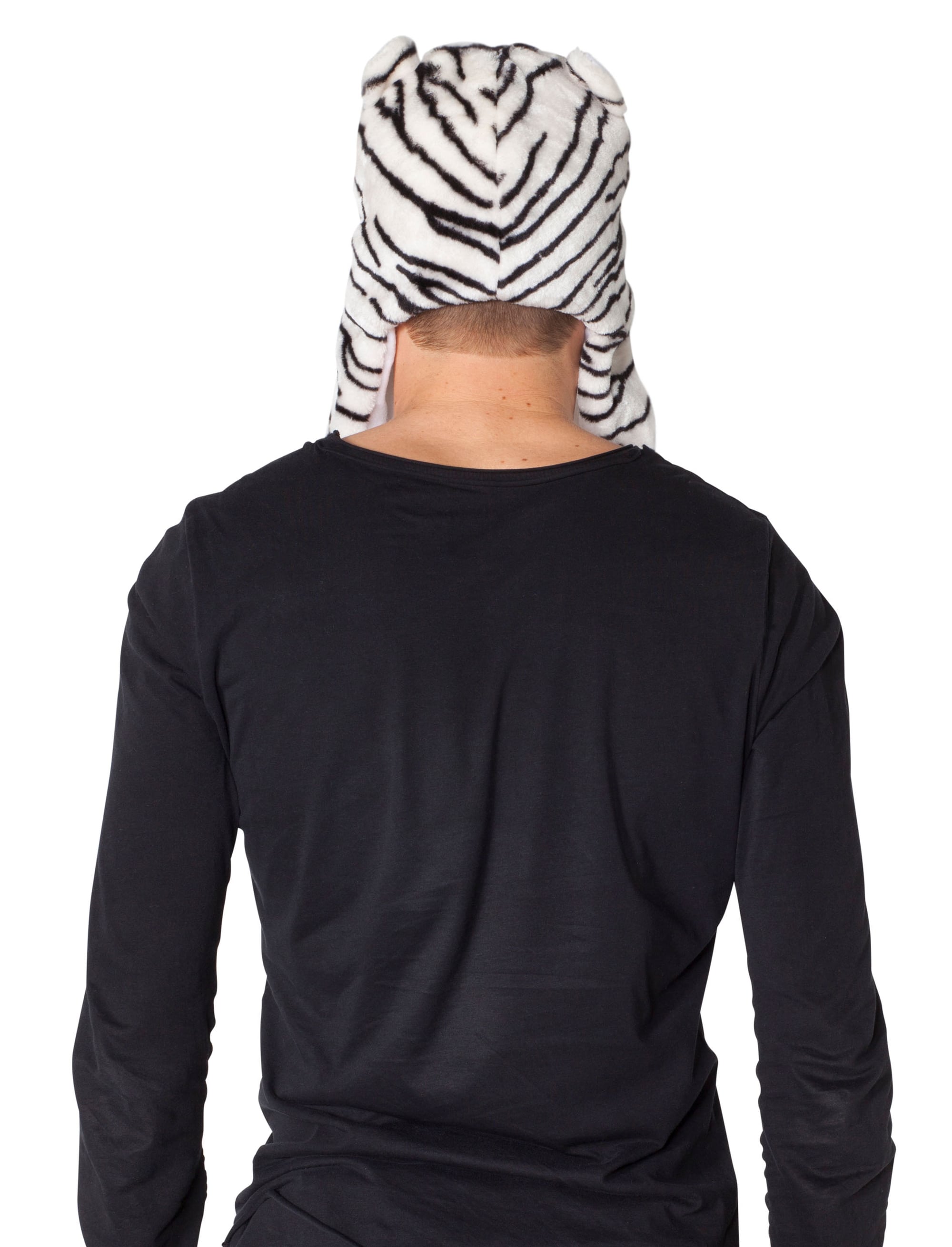 Mütze weißer Tiger Plüsch