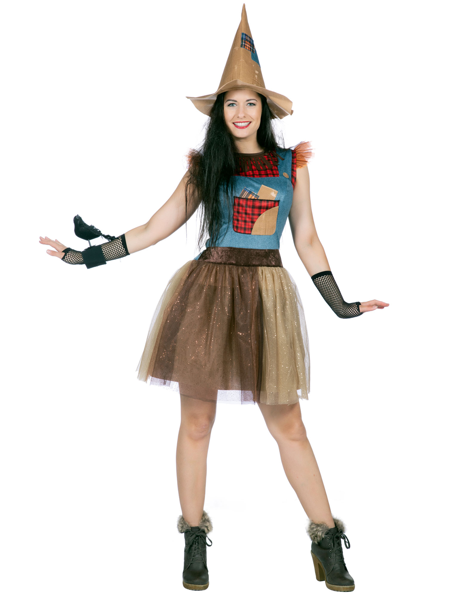 Kleid Vogelscheuche Damen bunt 38-40