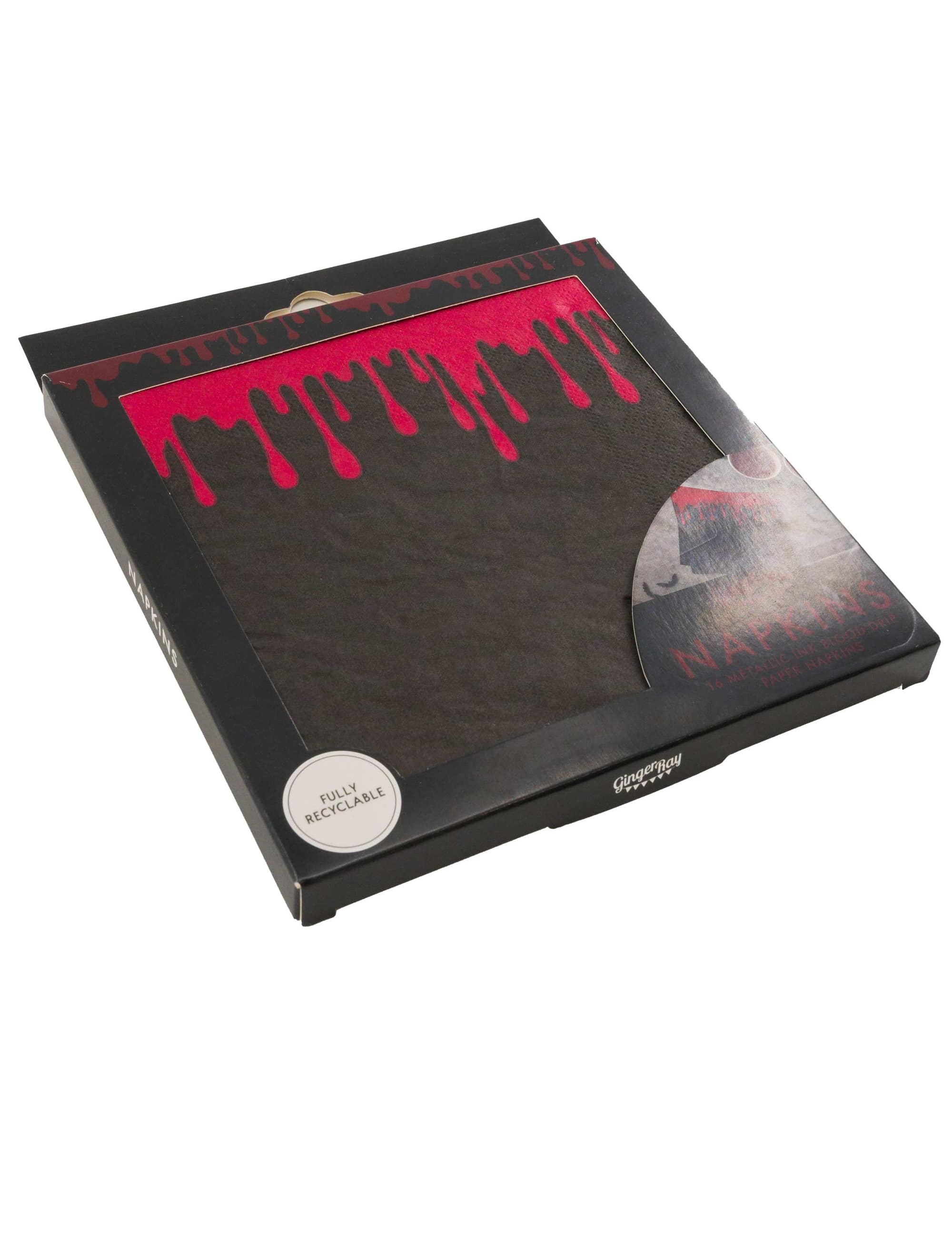 Serviette Blutspritzer schwarz/rot