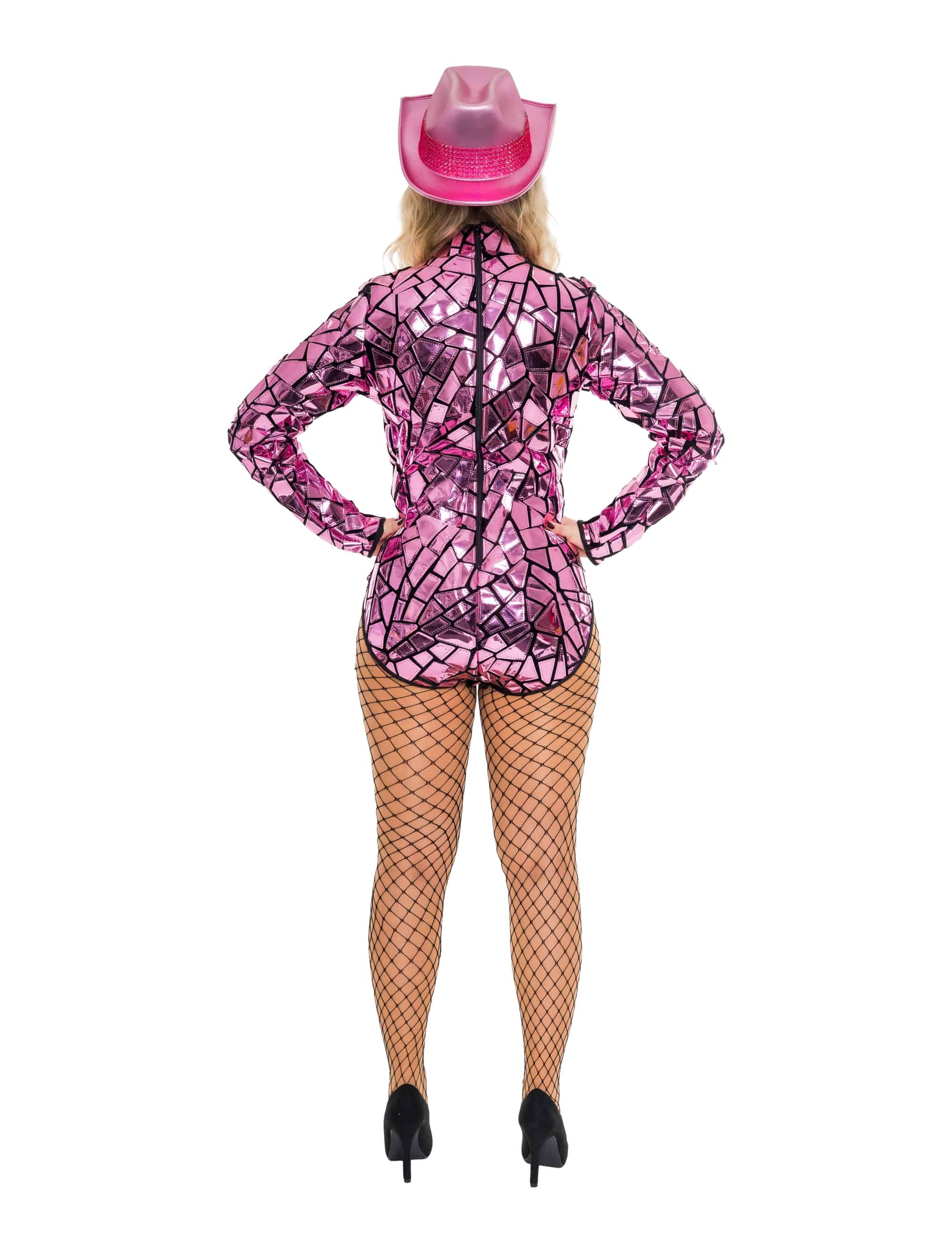 Body mit Spiegelmosaik Damen rosa L/XL