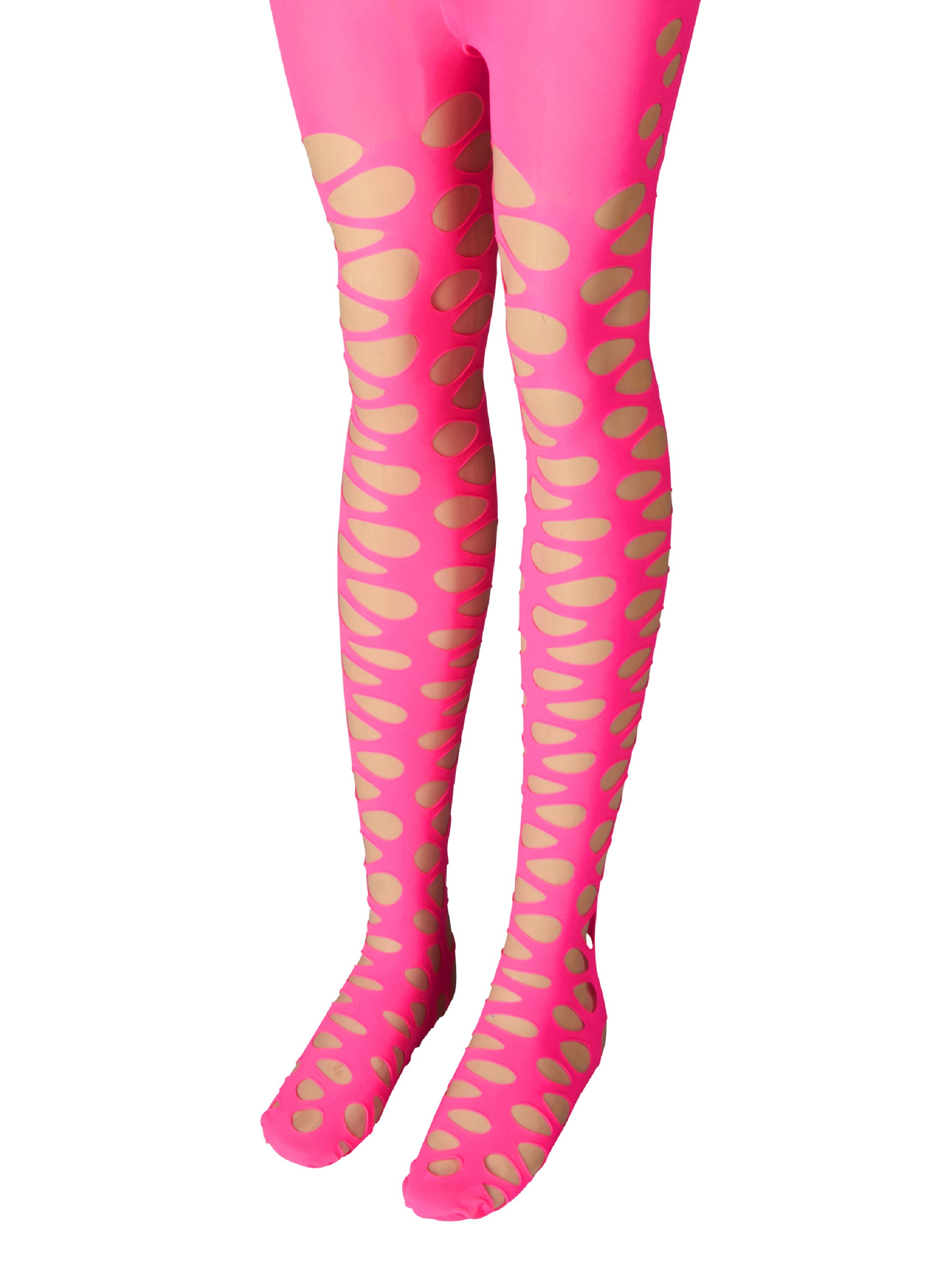 Lochstrumpfhose Damen neonpink S/M