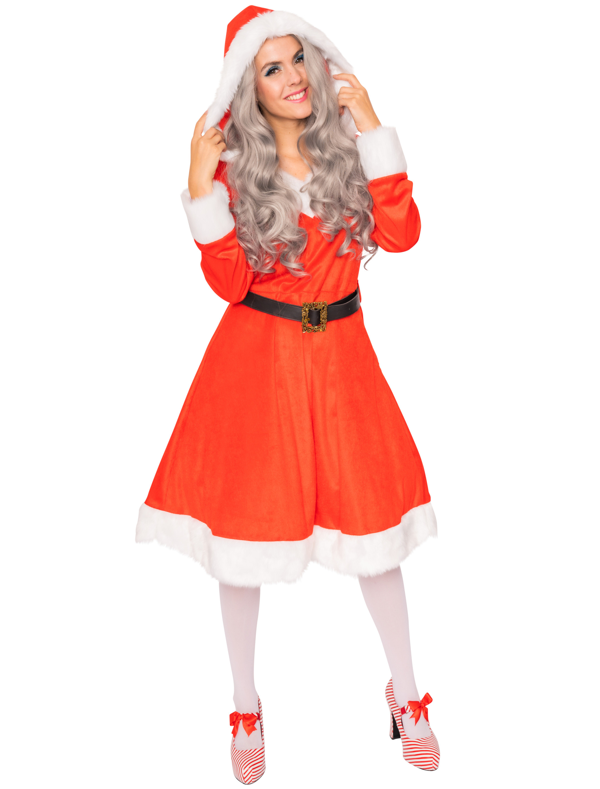 Kleid Nikolaus 2-tlg. Damen rot S/M