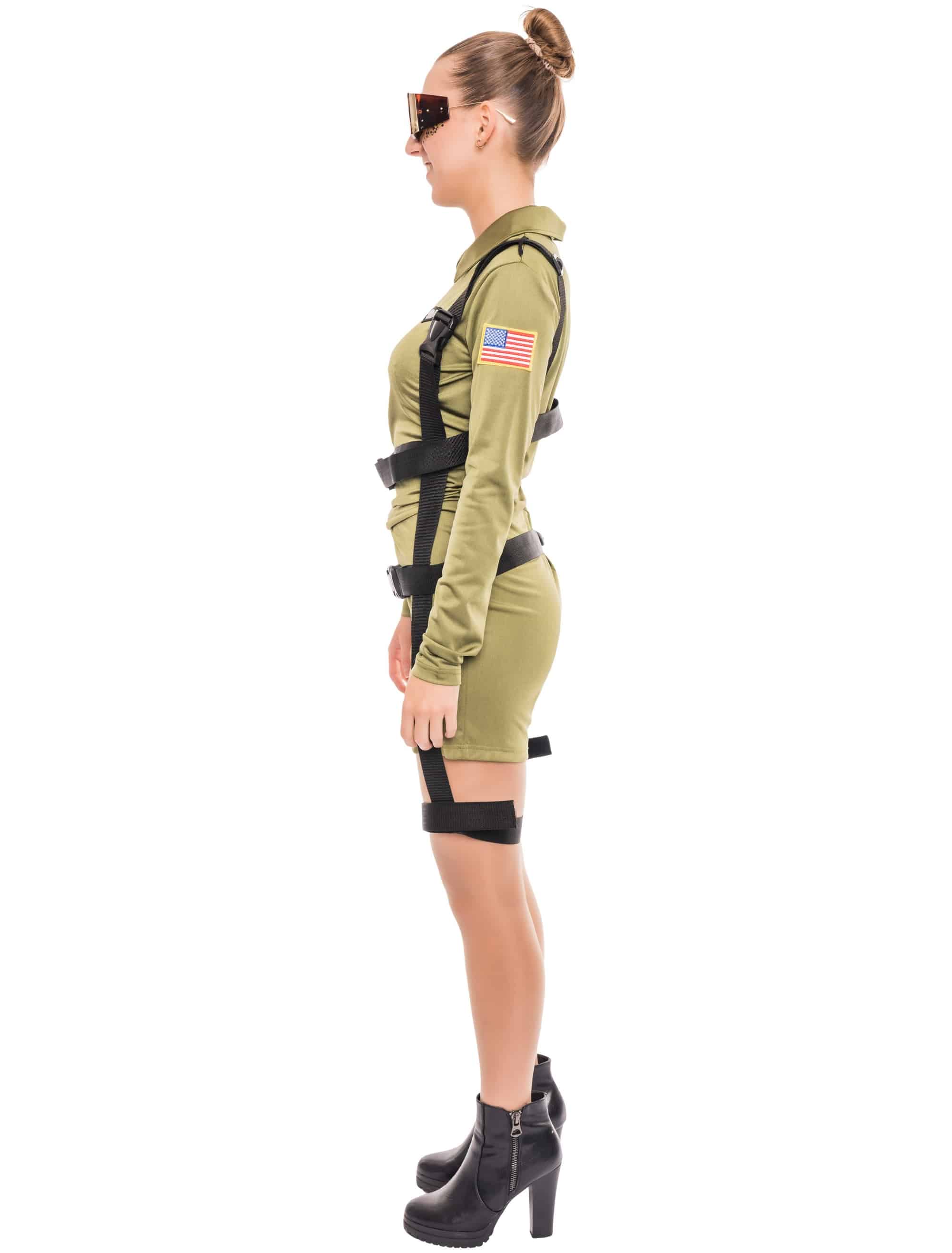Jetpilot kurz Unifarben Damen olivgrün L/XL