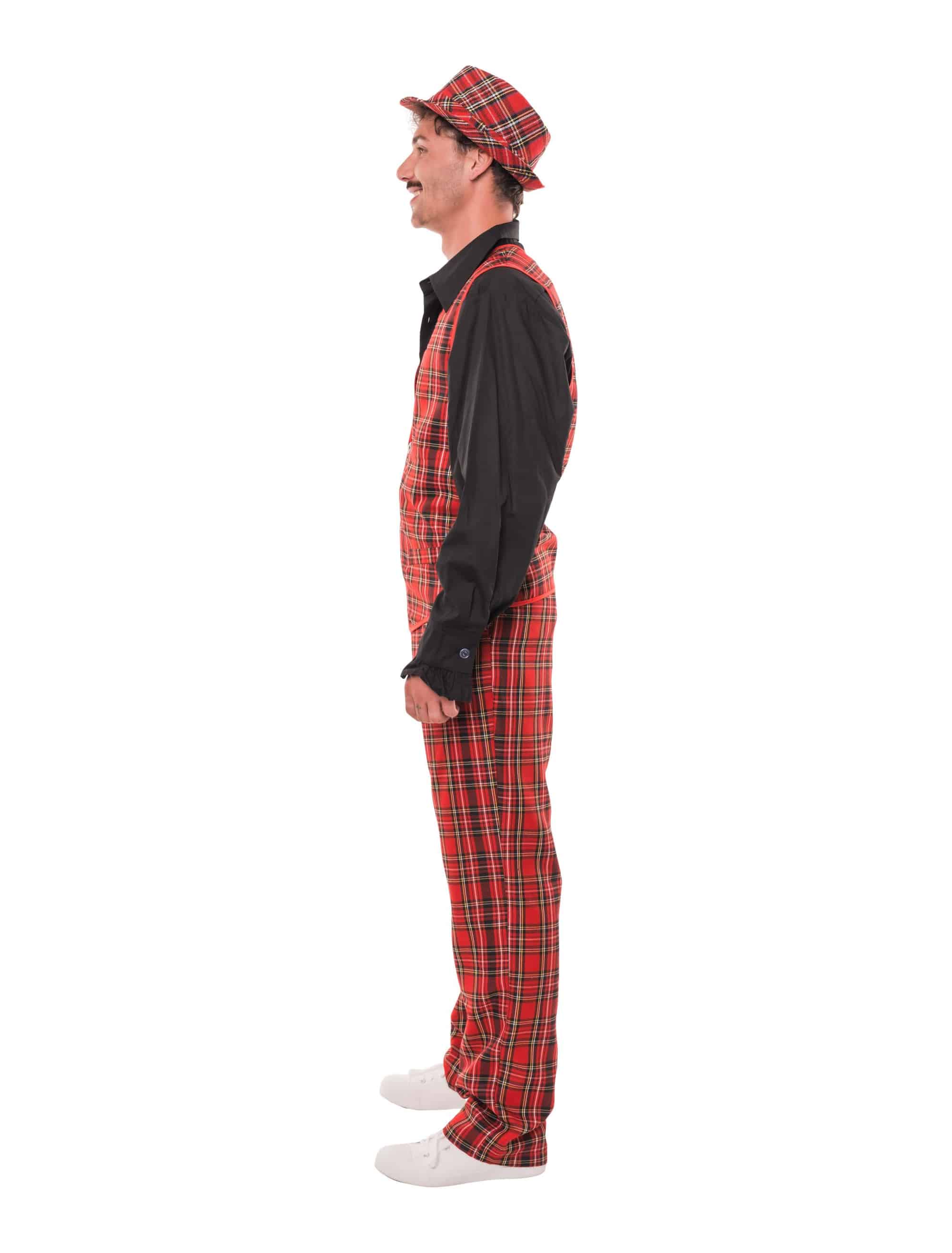 Hose Schottenkaro Herren schwarz/rot 56