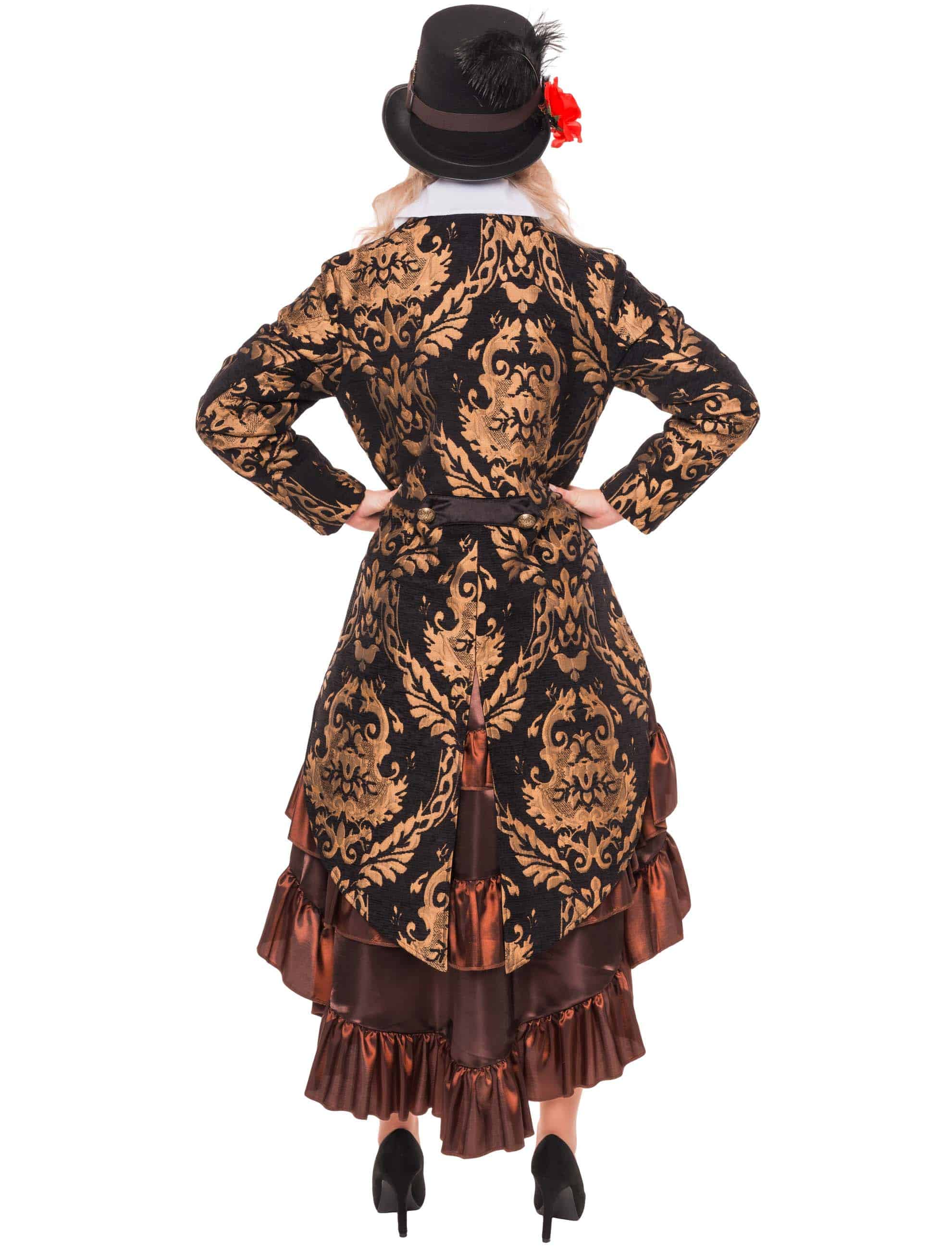 Mantel Barock Damen schwarz/gold 2XL/3XL