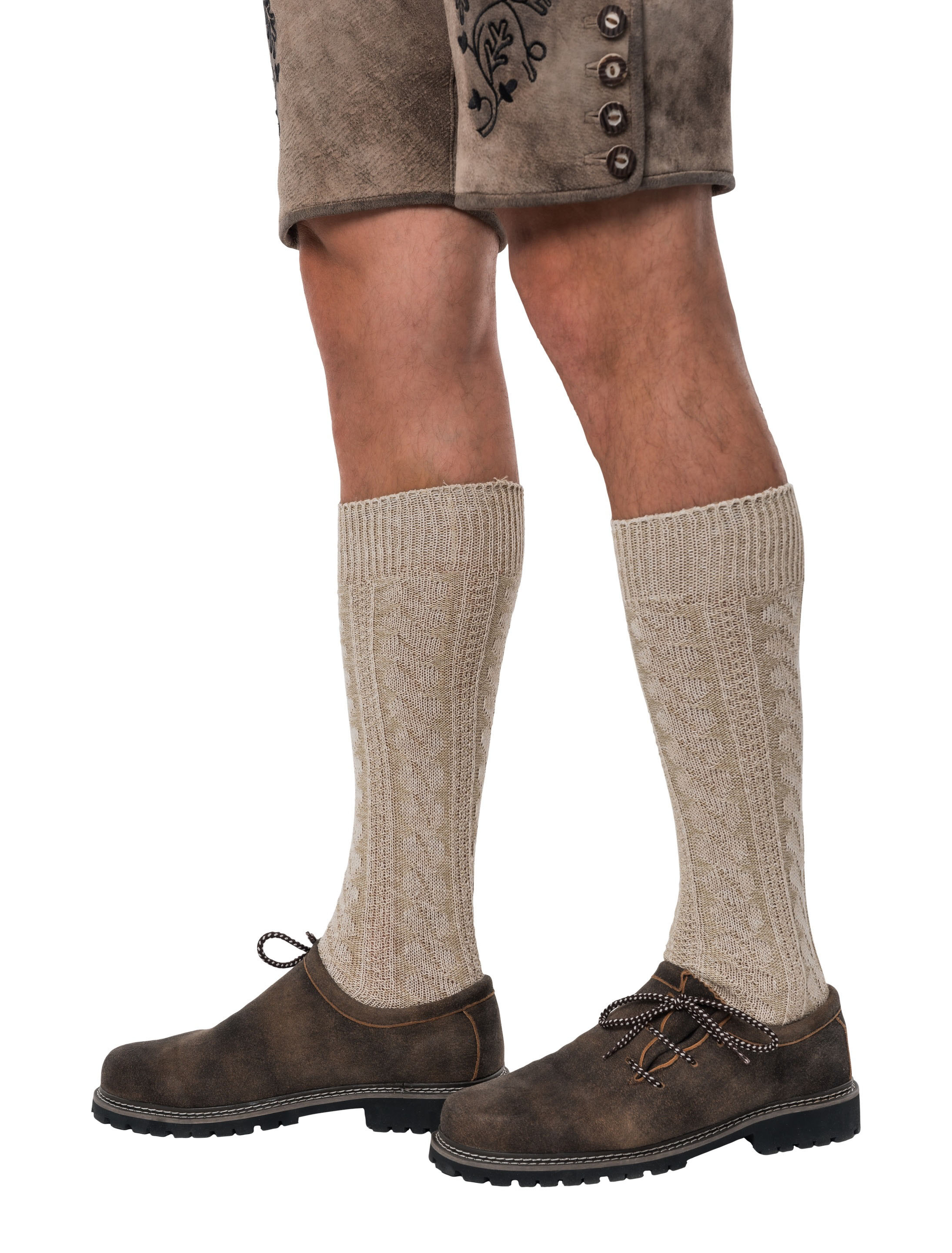 Trachtensocken lang olive/beige 43-46