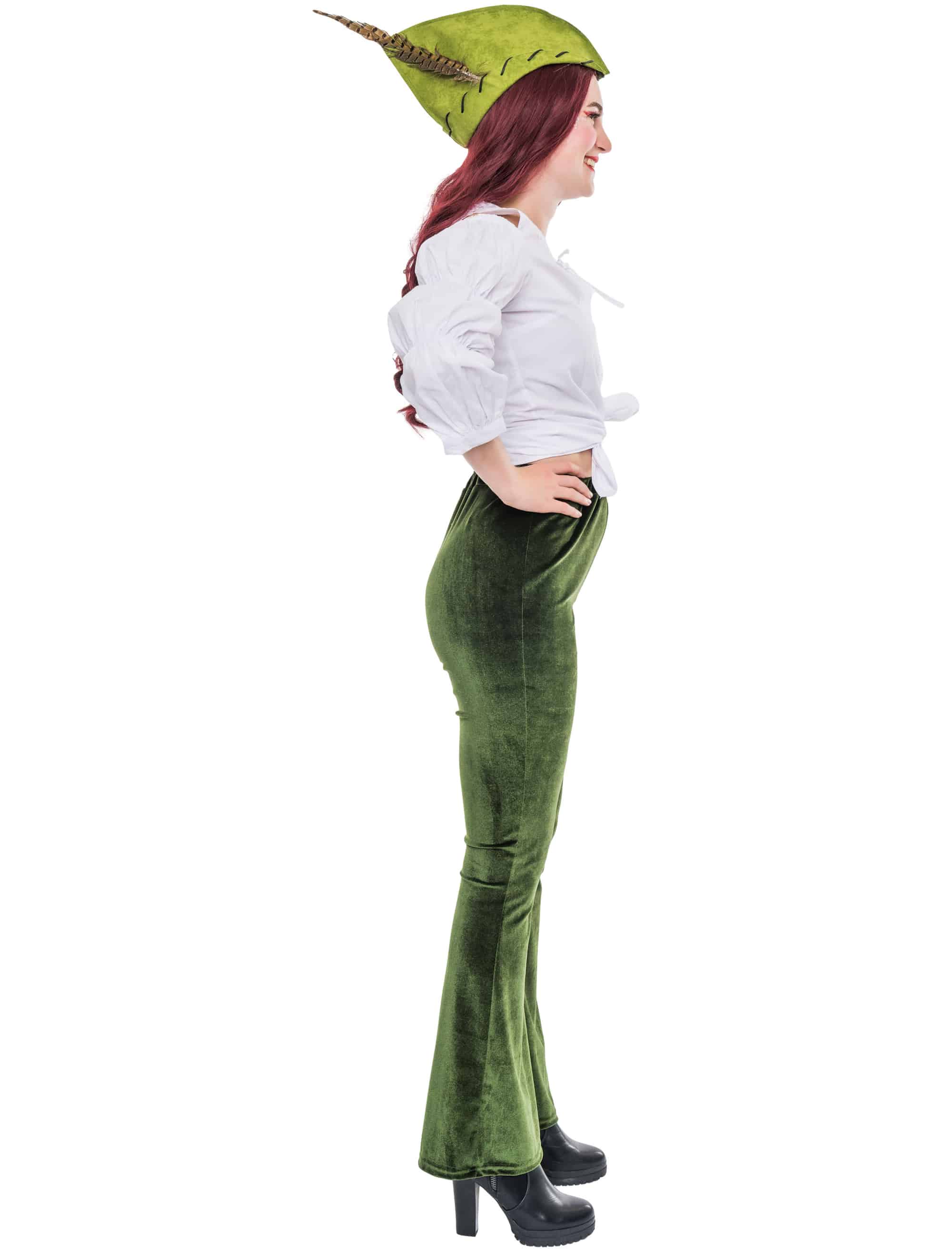 Schlaghose Samt Damen grün 2XL/3XL