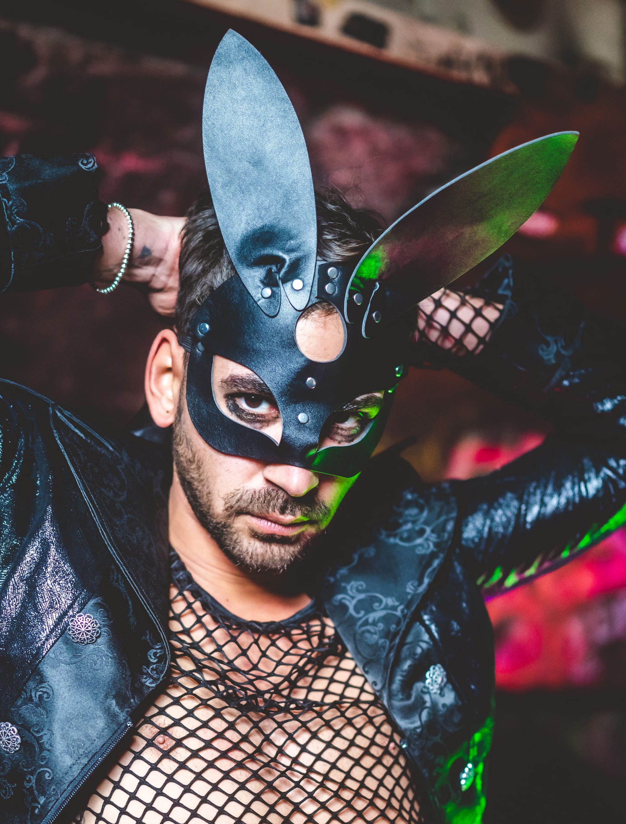 Maske Hasenohren schwarz