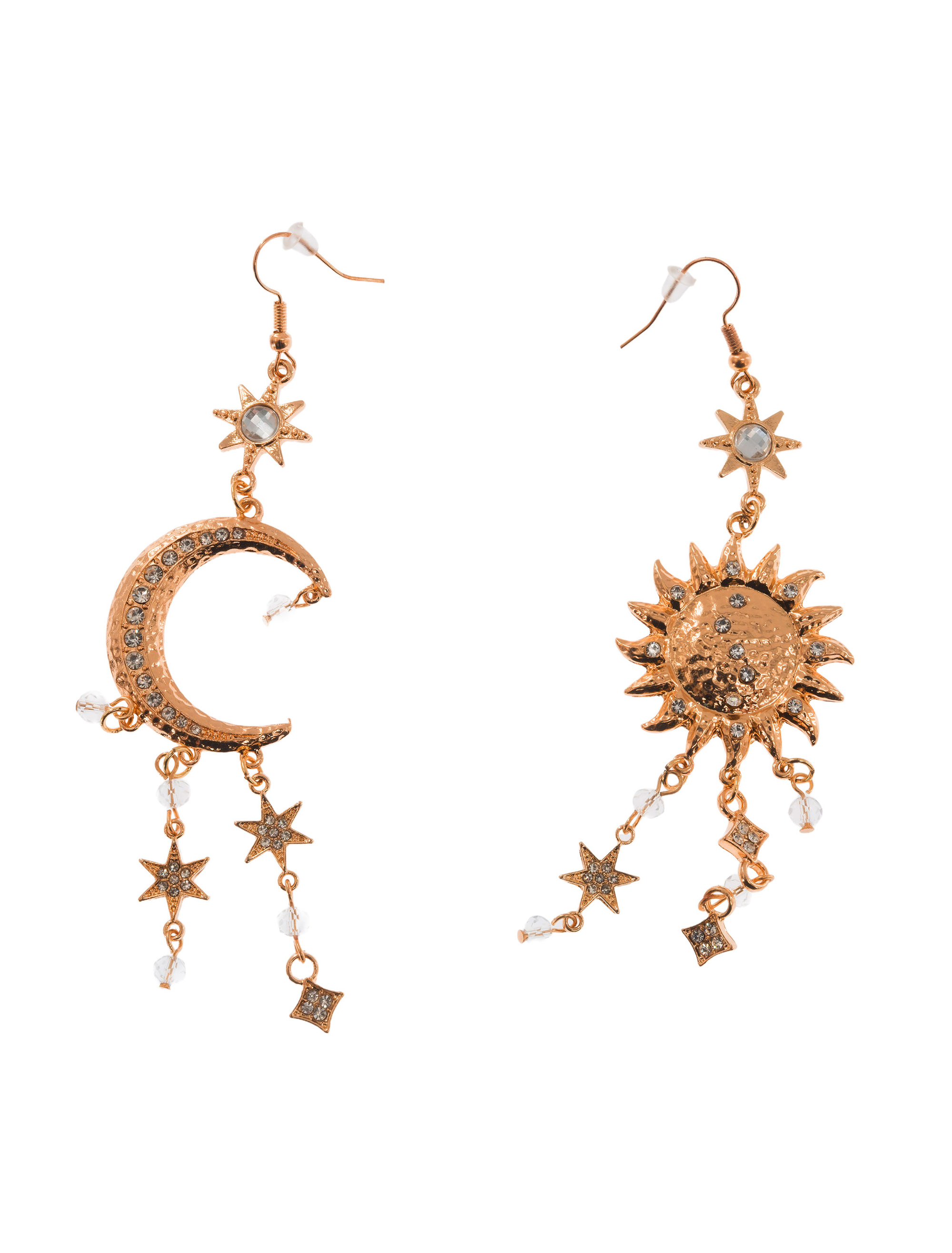 Ohrringe Sonne Mond und Sterne gold