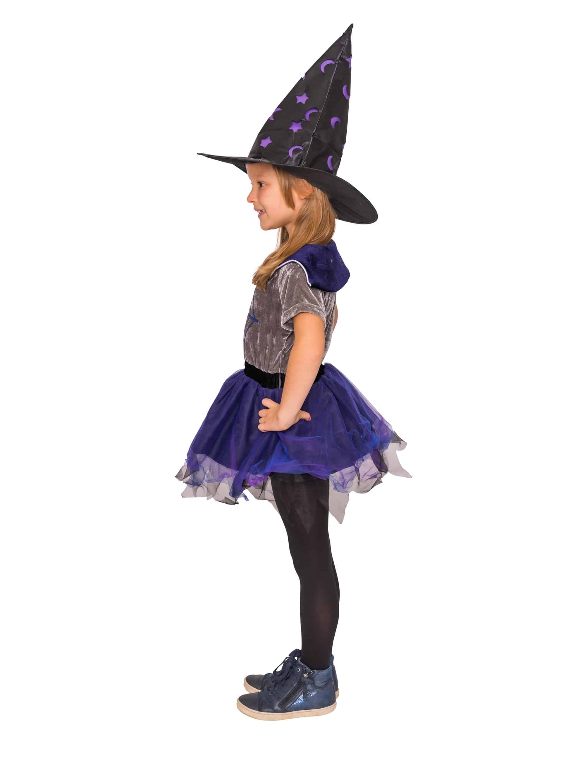 Kleid Hexe Kinder schwarz/blau 98-104