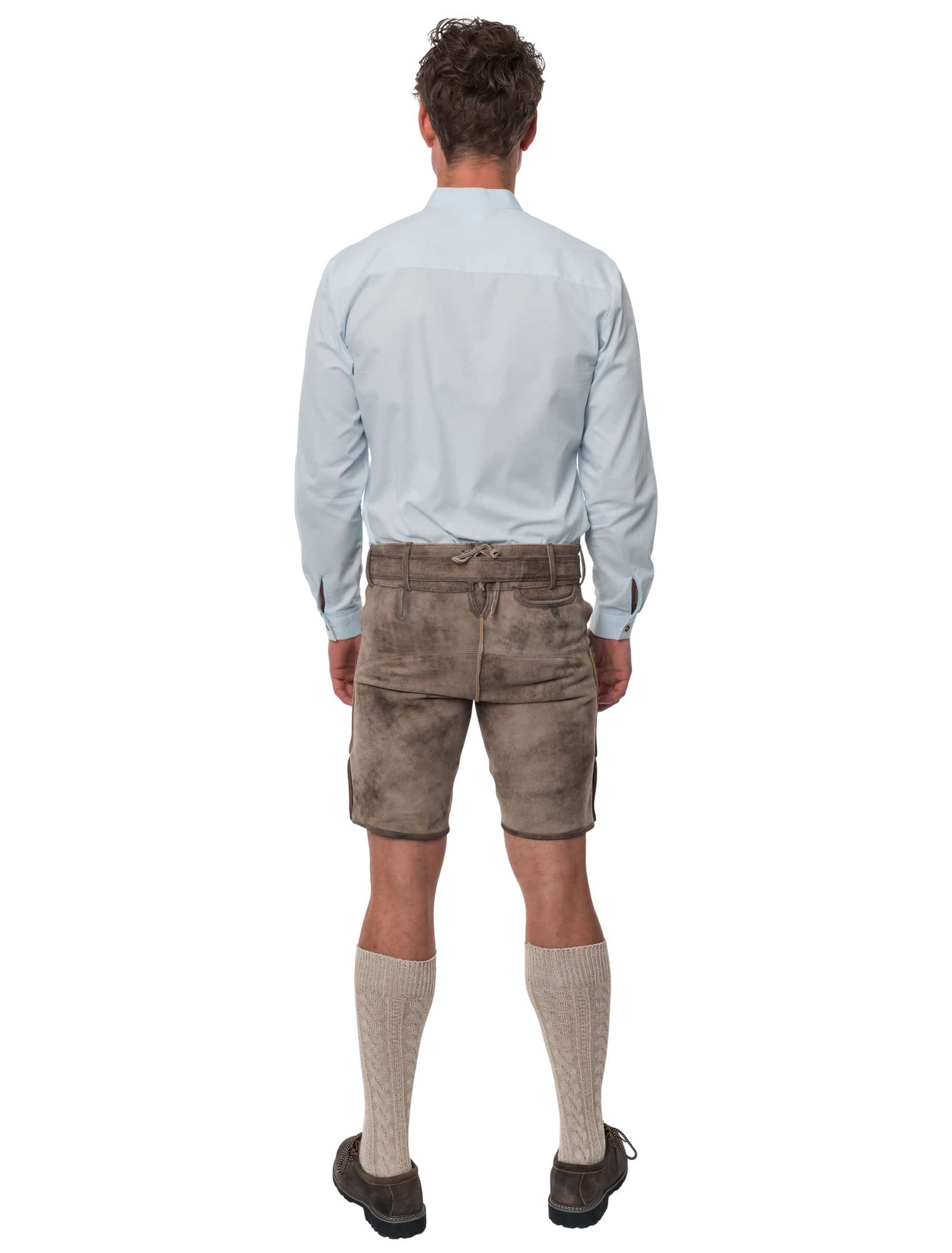 Lederhose Theo kurz Herren beige S