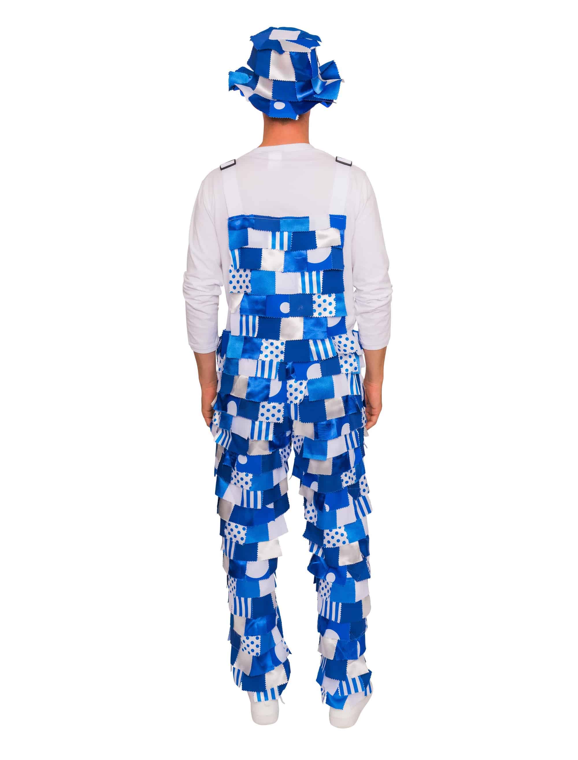 Latzhose Lappen weiß/blau 50