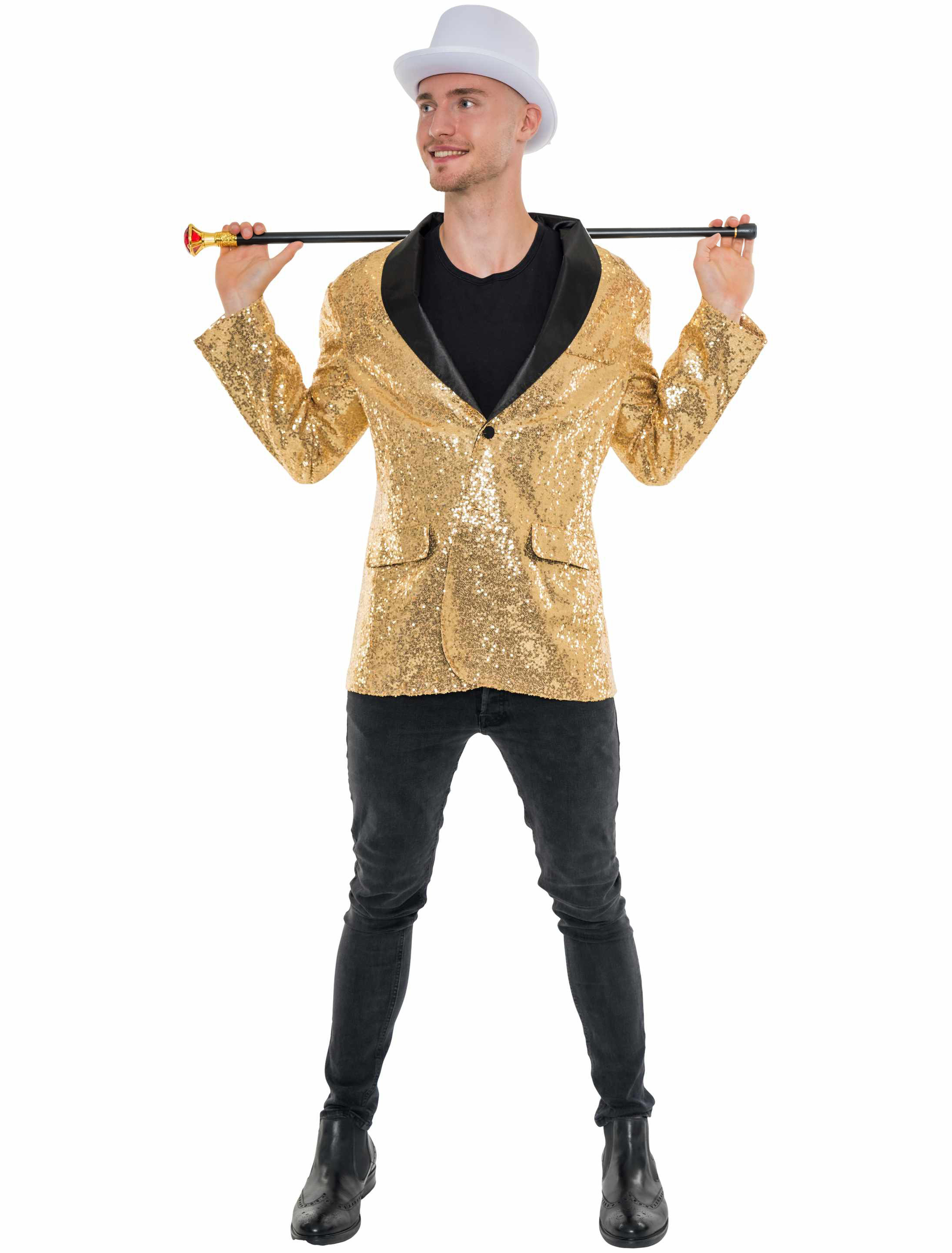 Sakko mit Pailletten Herren gold L