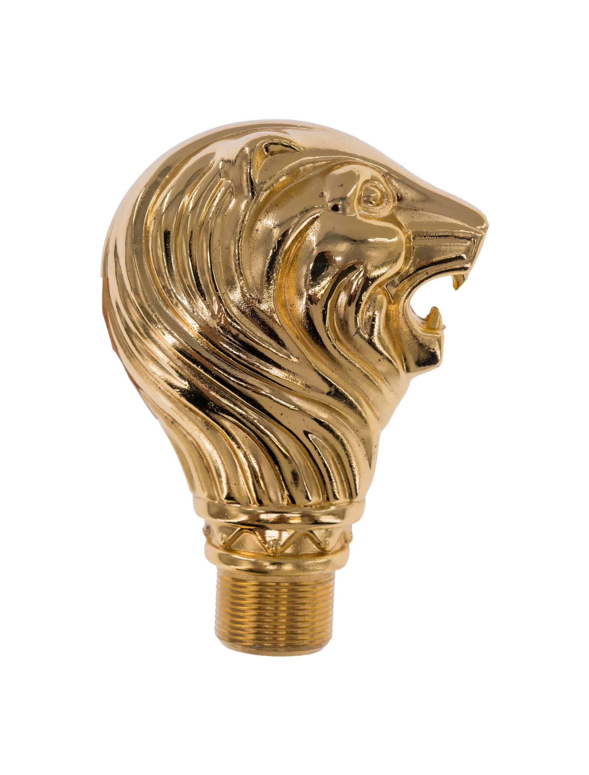 Gehstock Löwenkopf gold