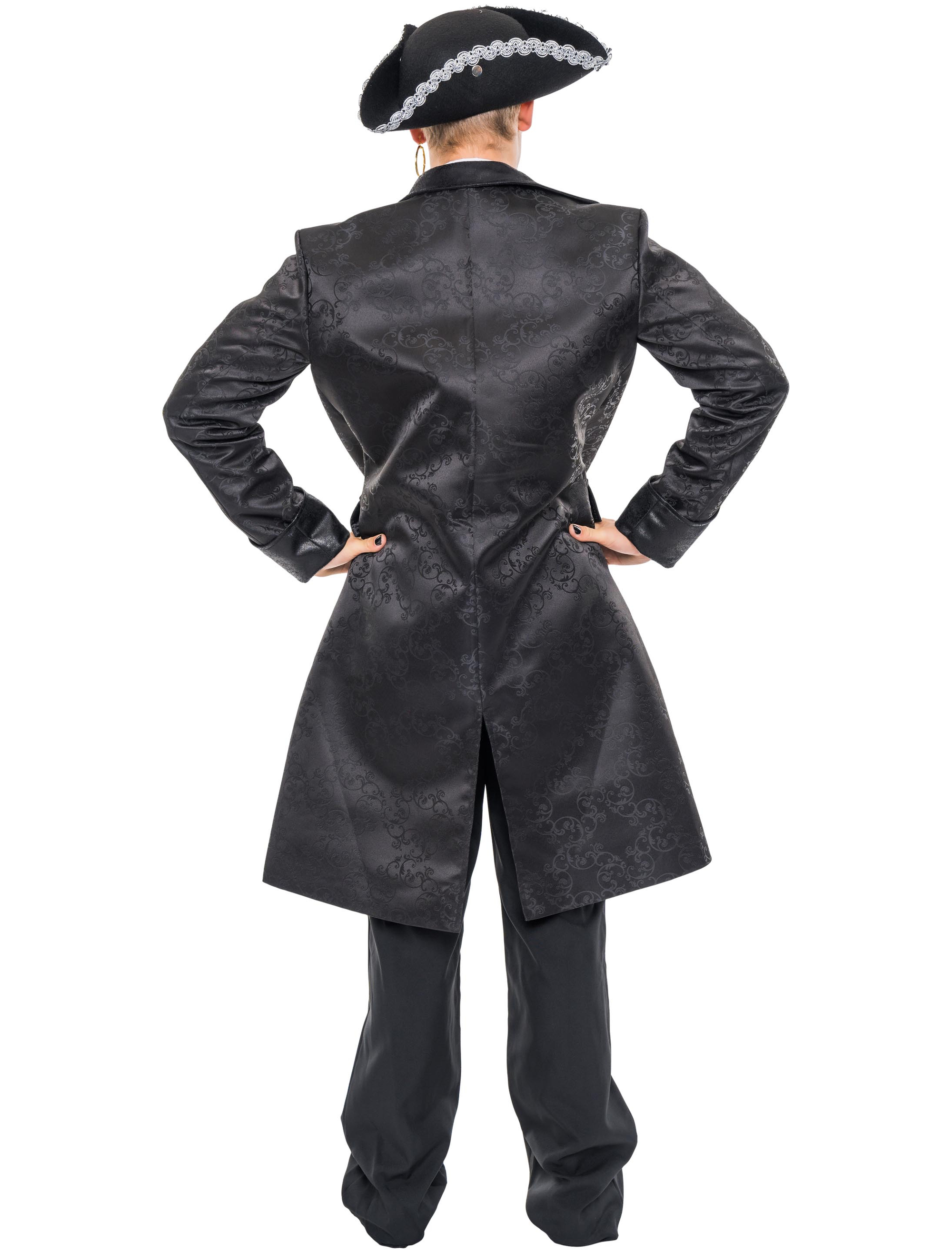 Mantel Pirat Herren schwarz S-M