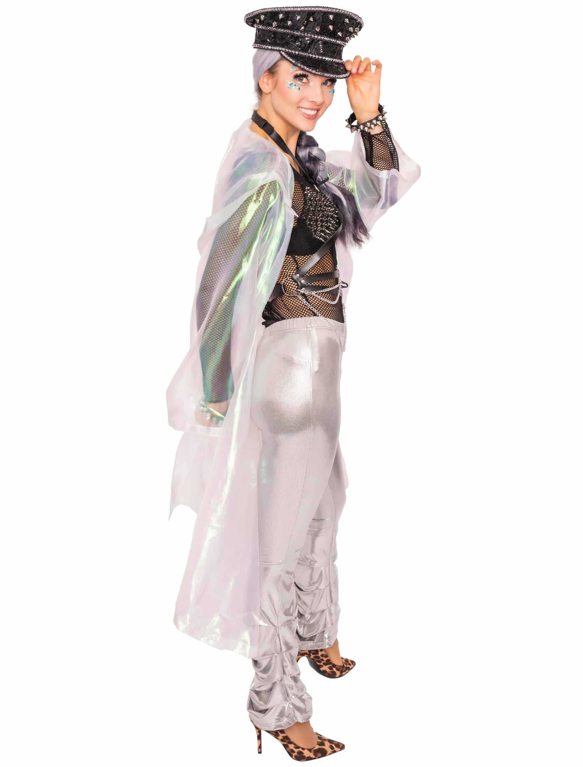 Festivalmantel transparent mehrfarbig one size
