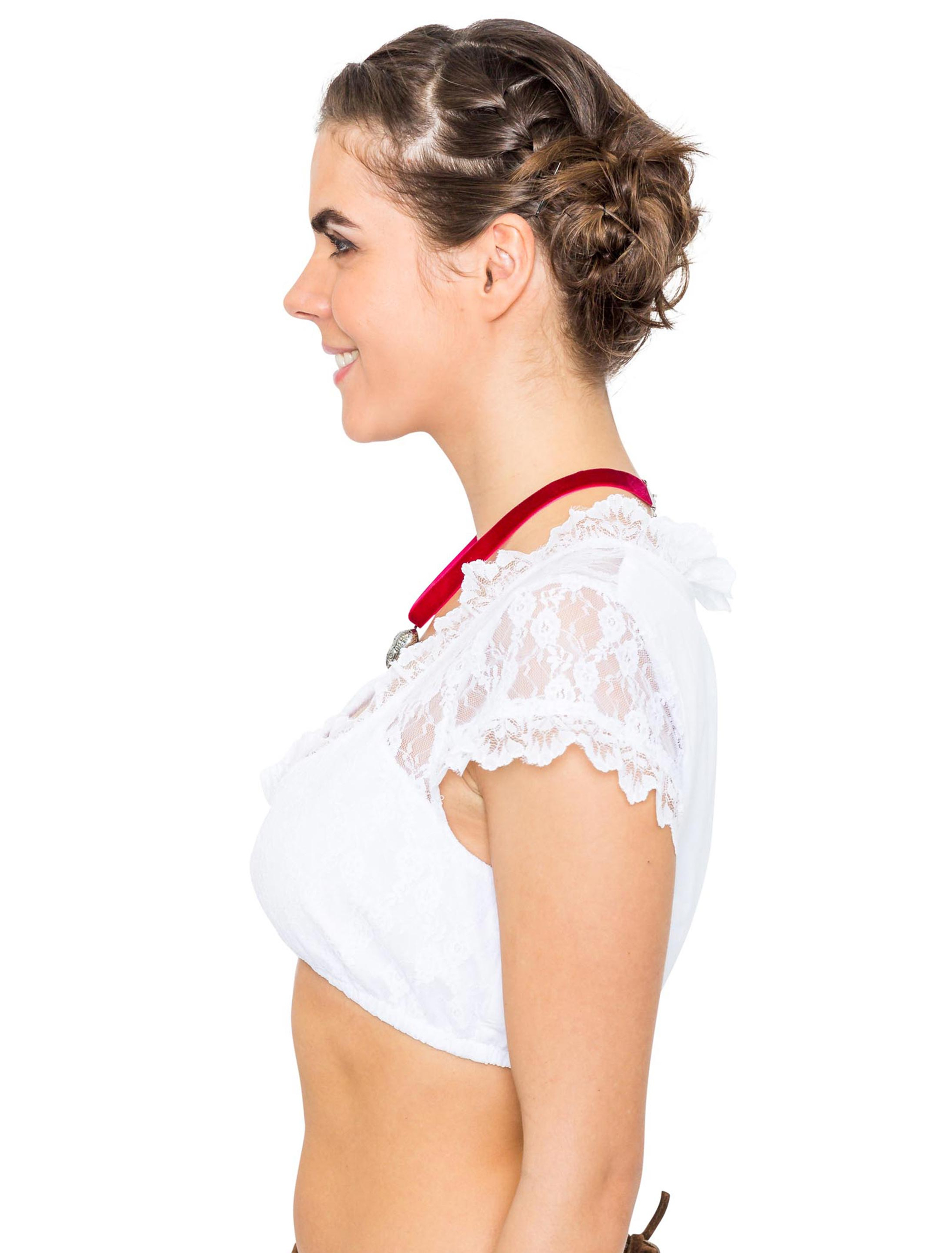 Dirndlbluse Astrid Einfarbig Damen weiß 36