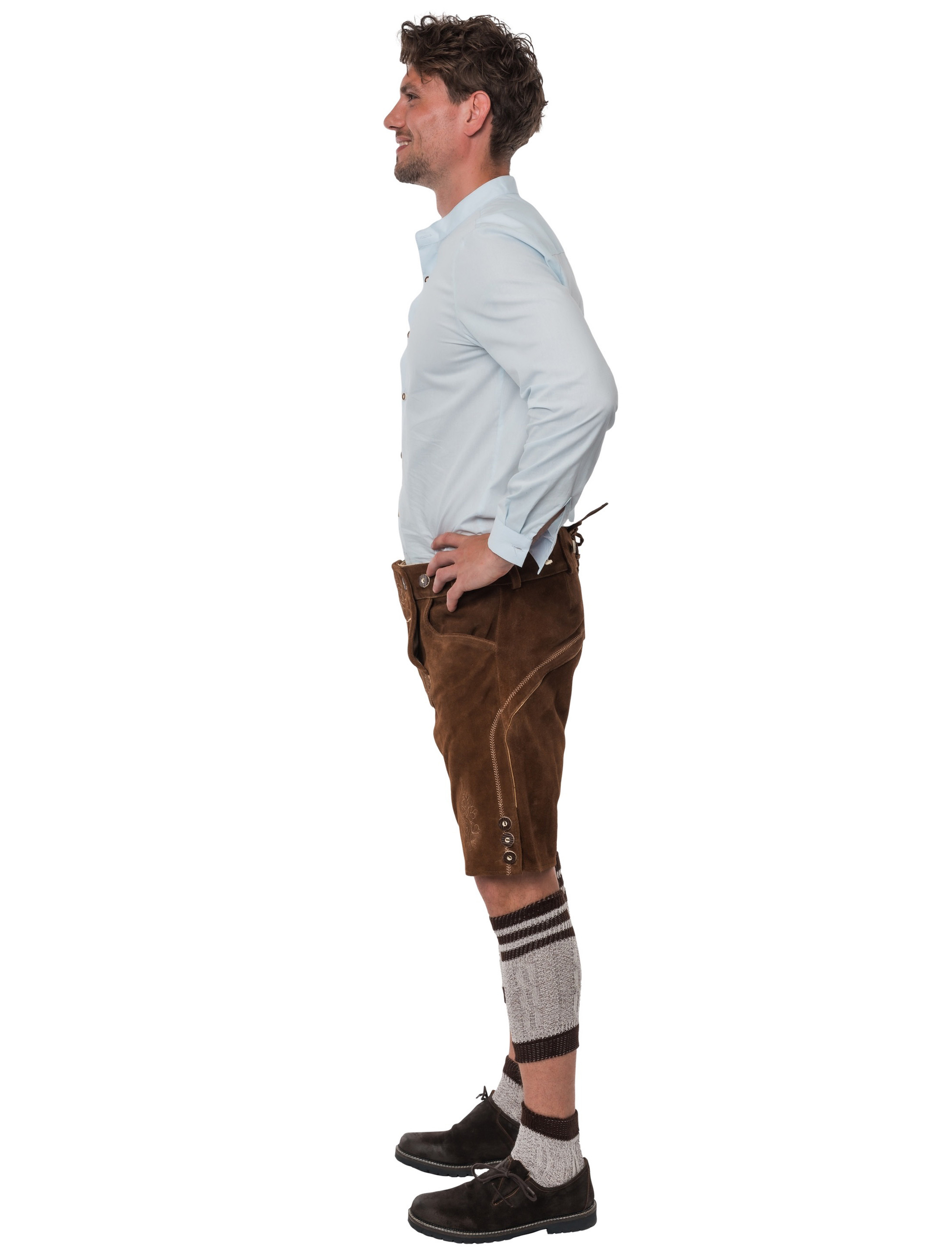 Lederhose Seppl kurz Herren dunkelbraun XL