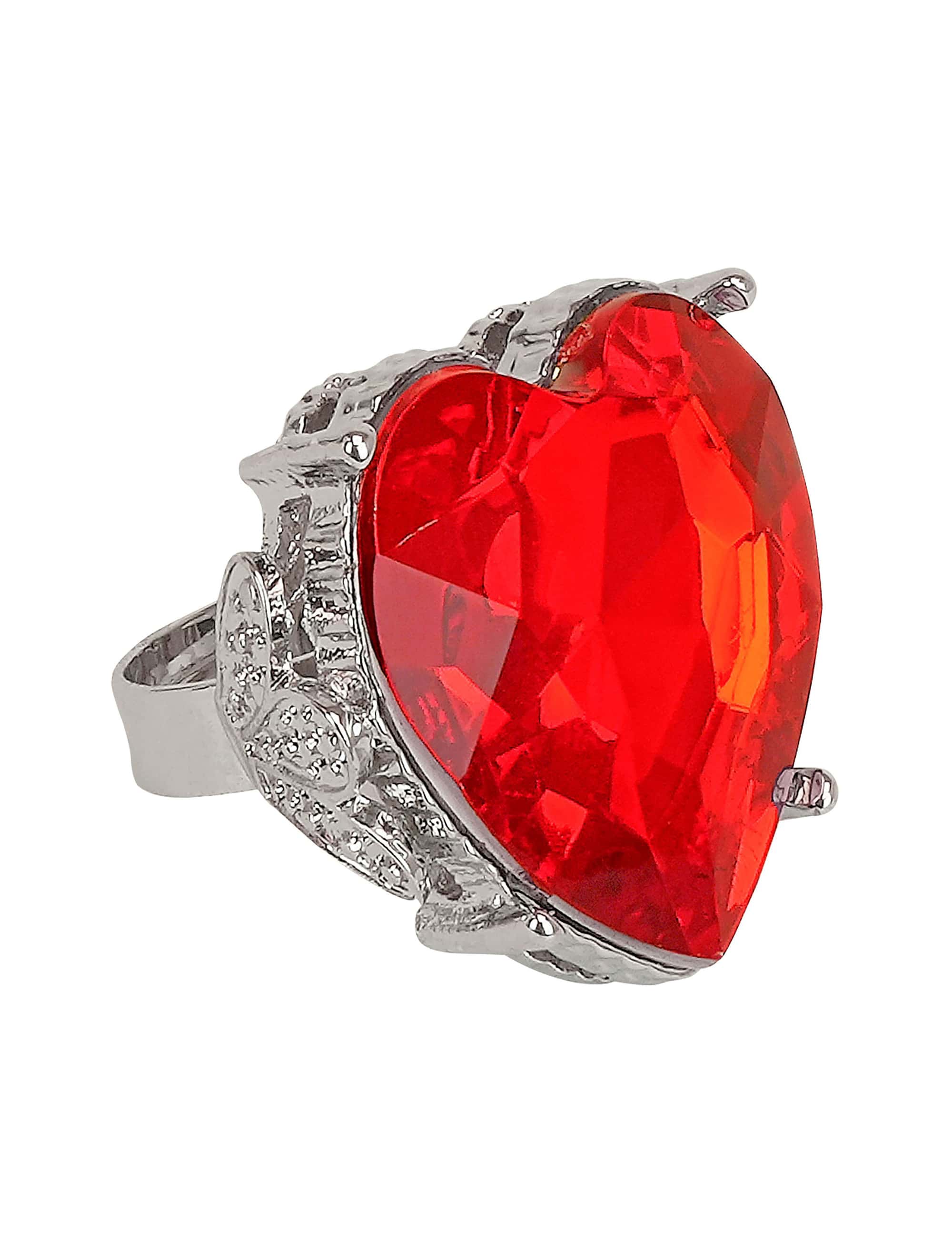 Ring Herz rot/silber