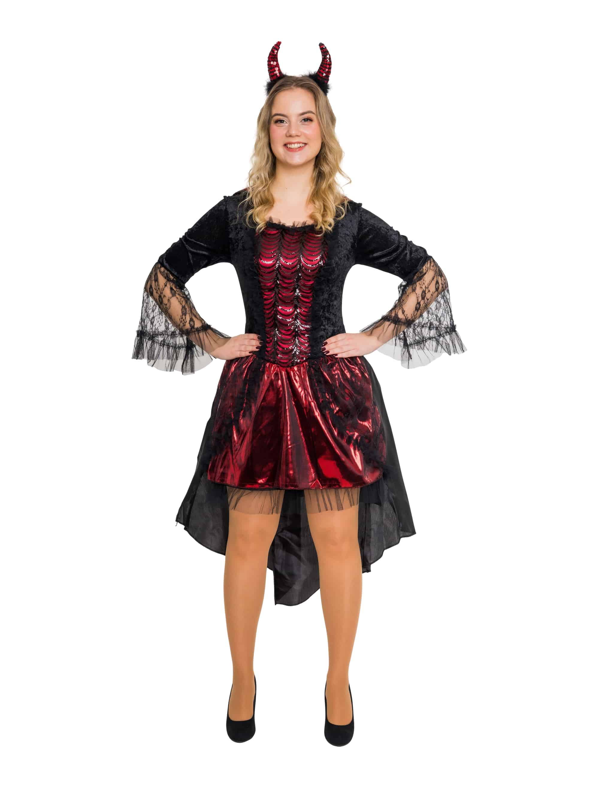 Kleid Vampirin schwarz/rot S/M