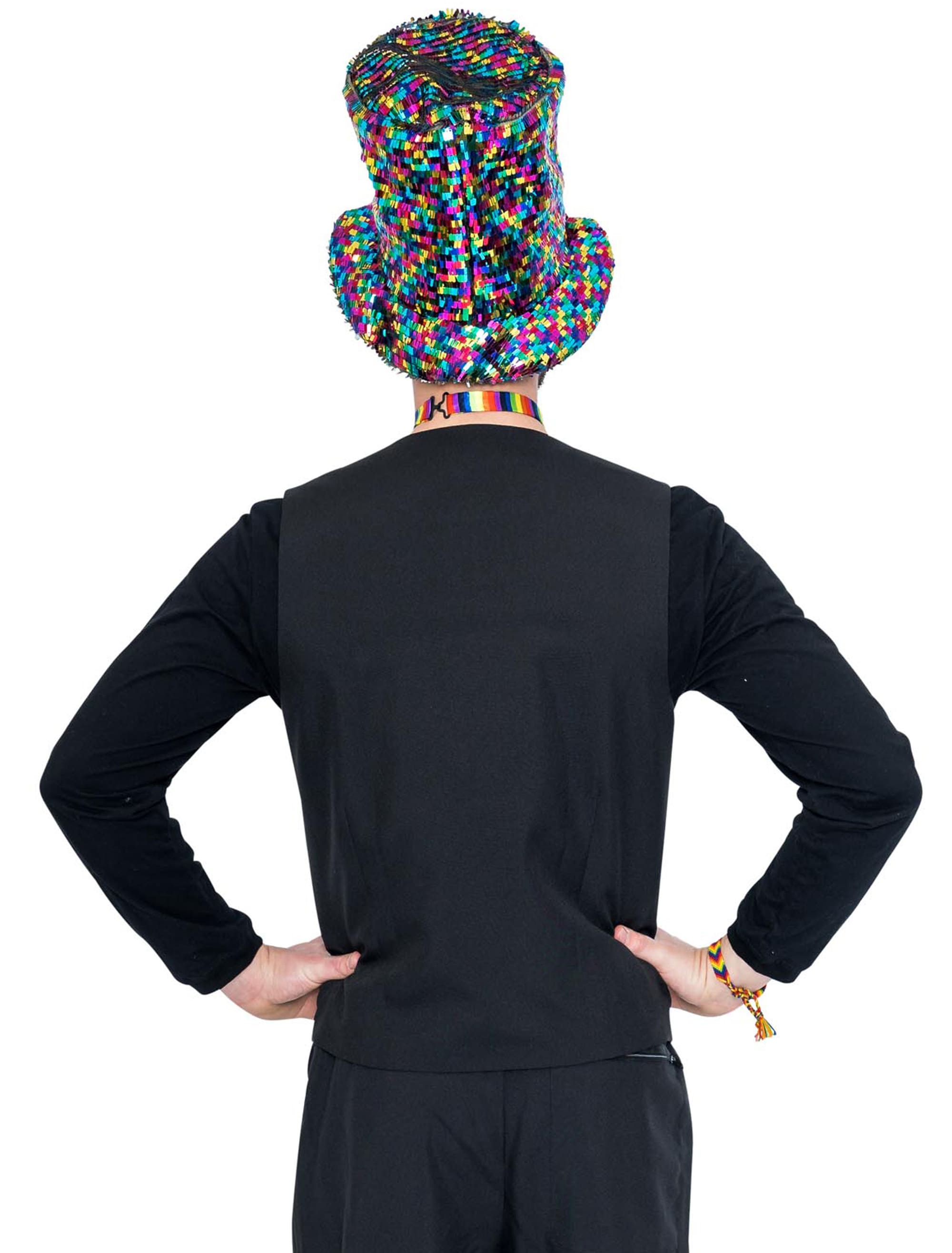 Weste Wendepailletten Herren rainbow S/M