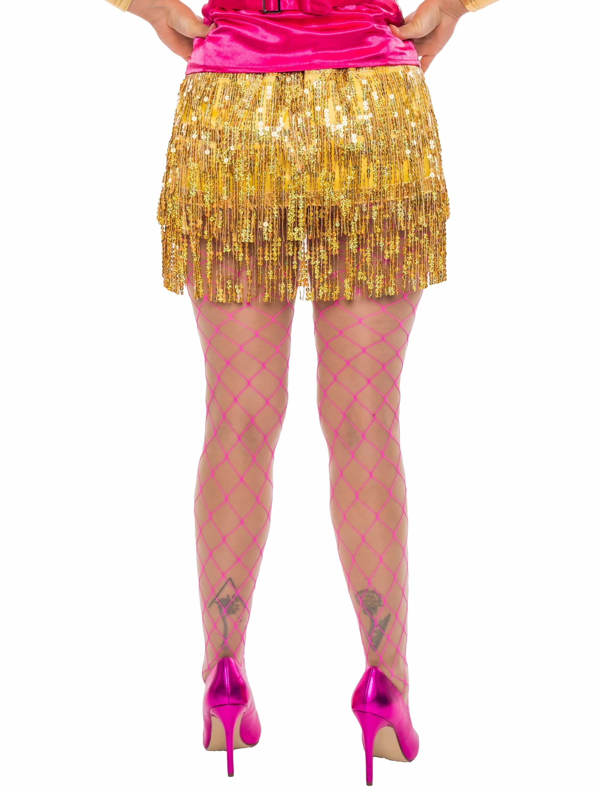 Rock Lametta Pailletten Damen gold S/M