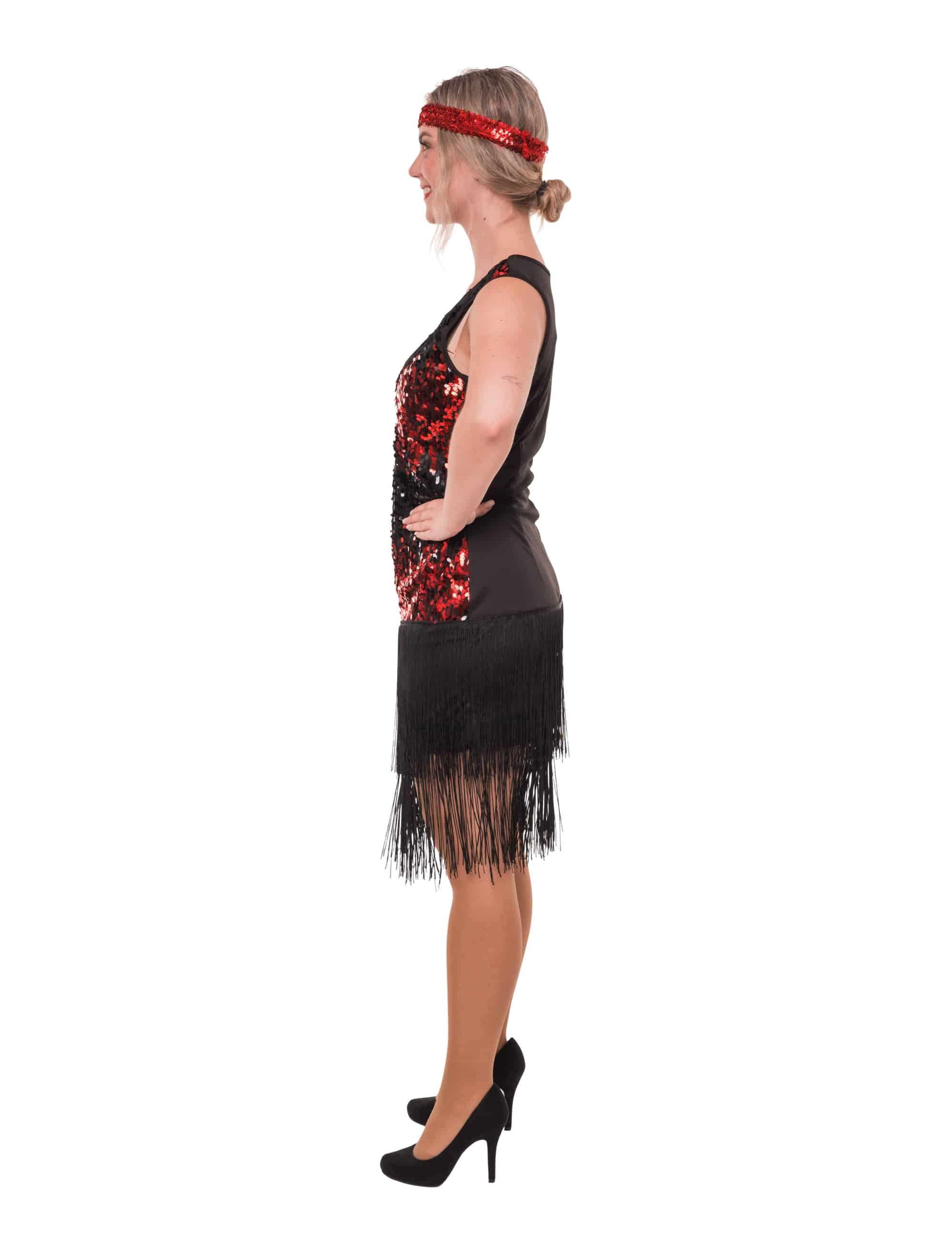 Kleid Charleston schwarz/rot S/M