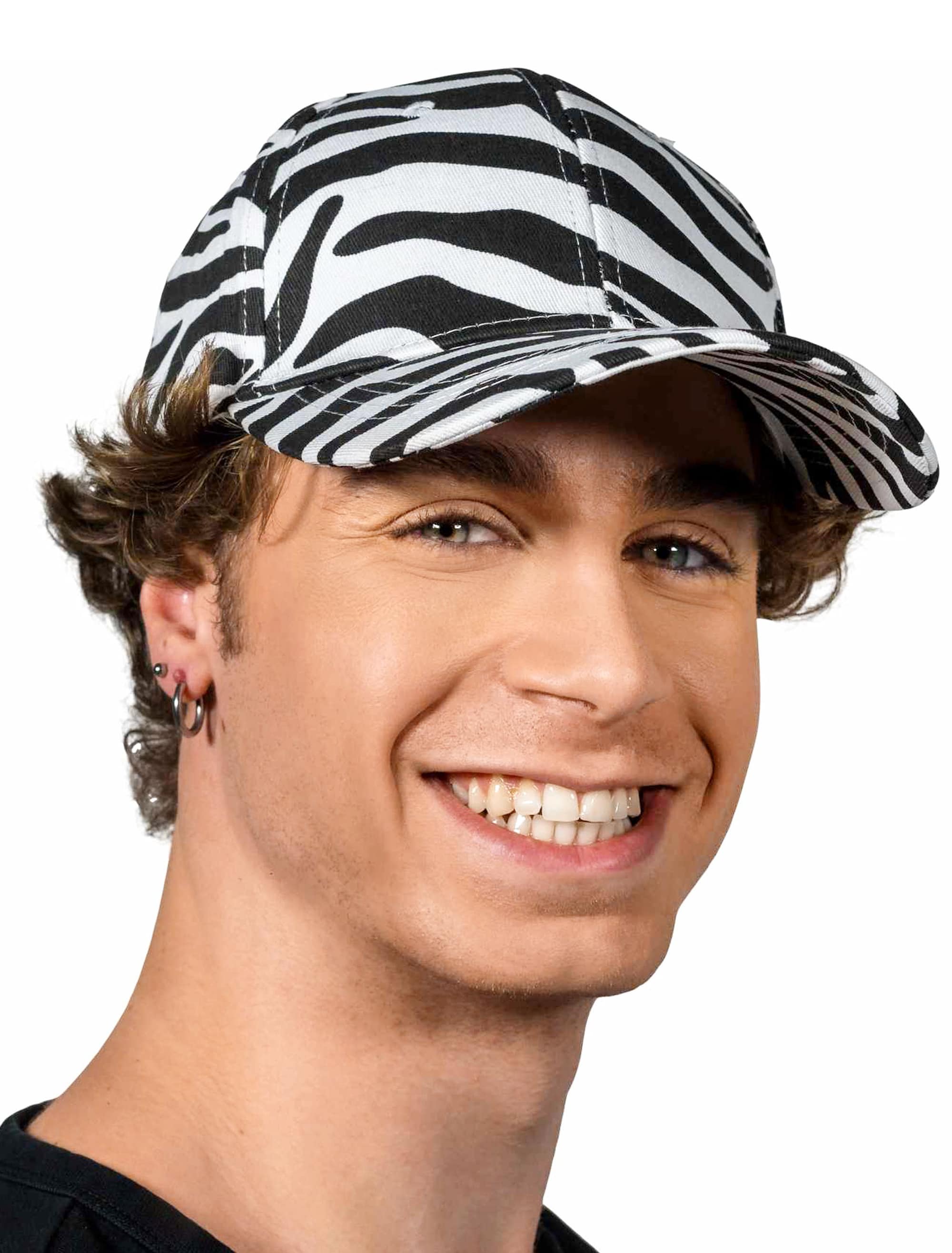 Baseballcap Zebra schwarz/weiß