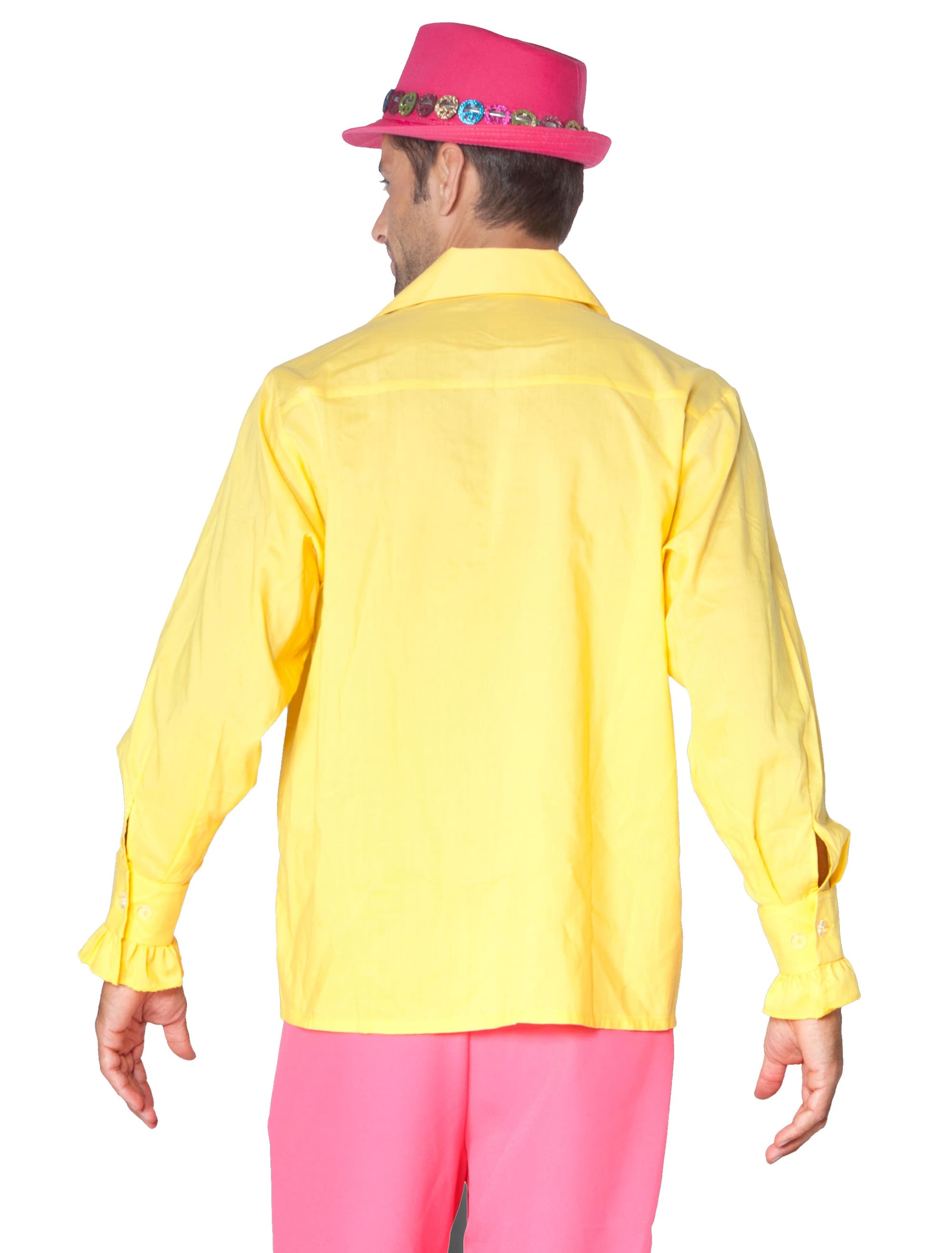 Rüschenhemd Herren gelb 3XL