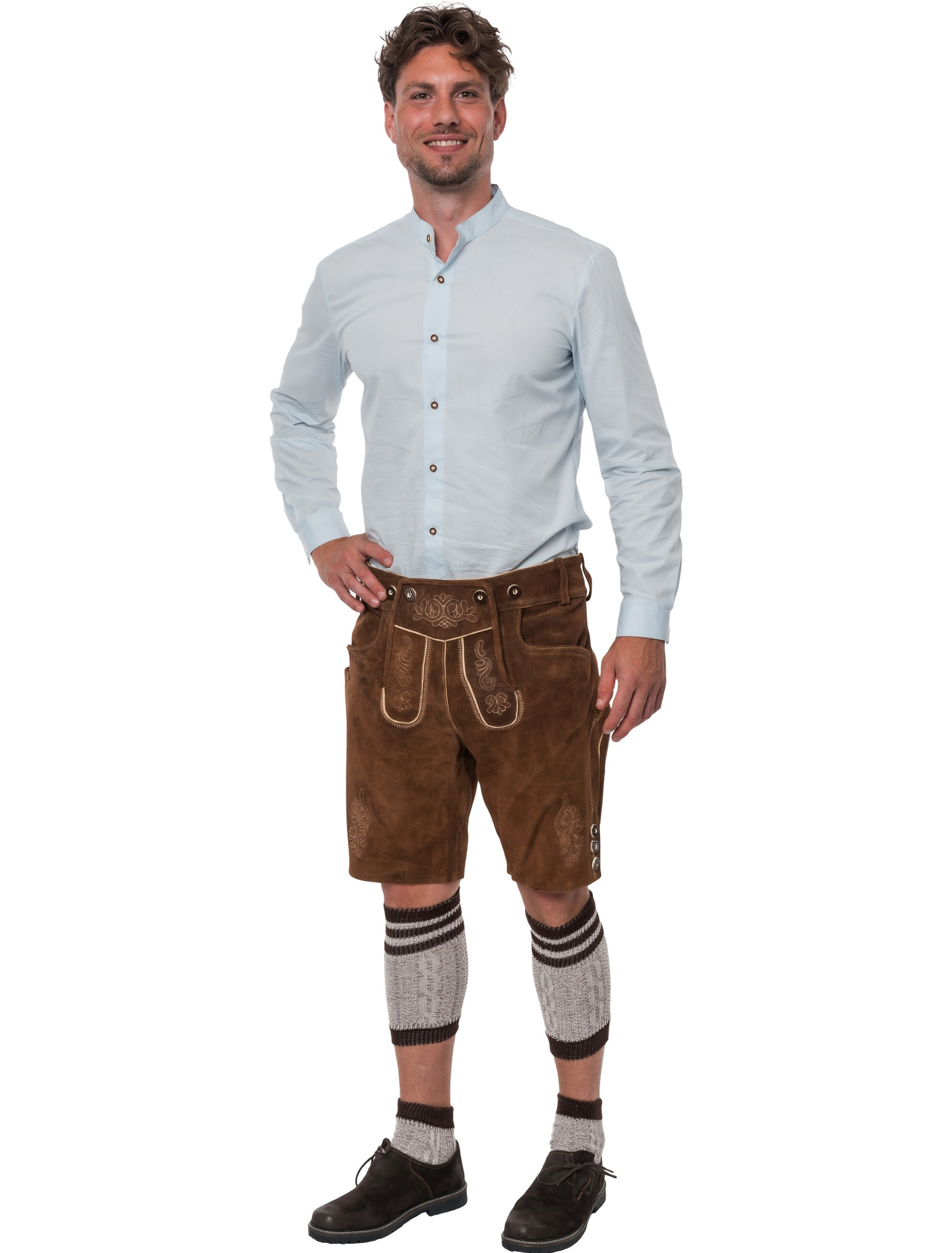Lederhose Seppl kurz Herren dunkelbraun XL