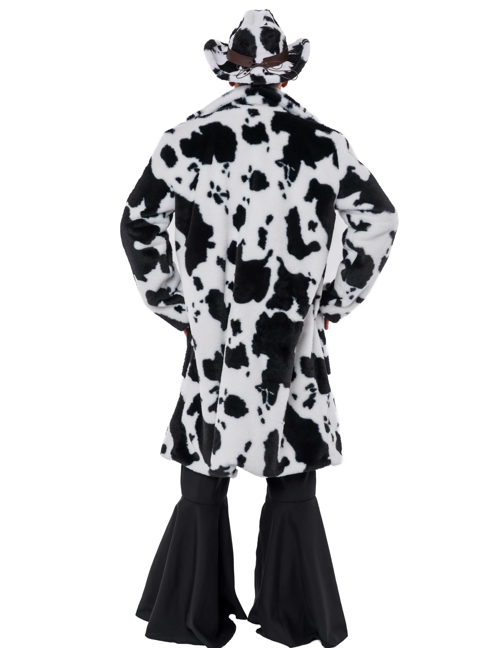 Mantel Kunstfell Kuh weiß/schwarz 3XL/4XL