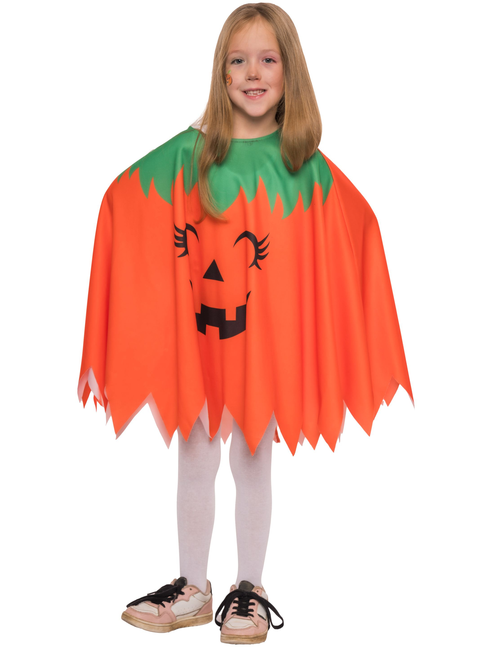 Cape lachender Kürbis Kinder orange/grün one size