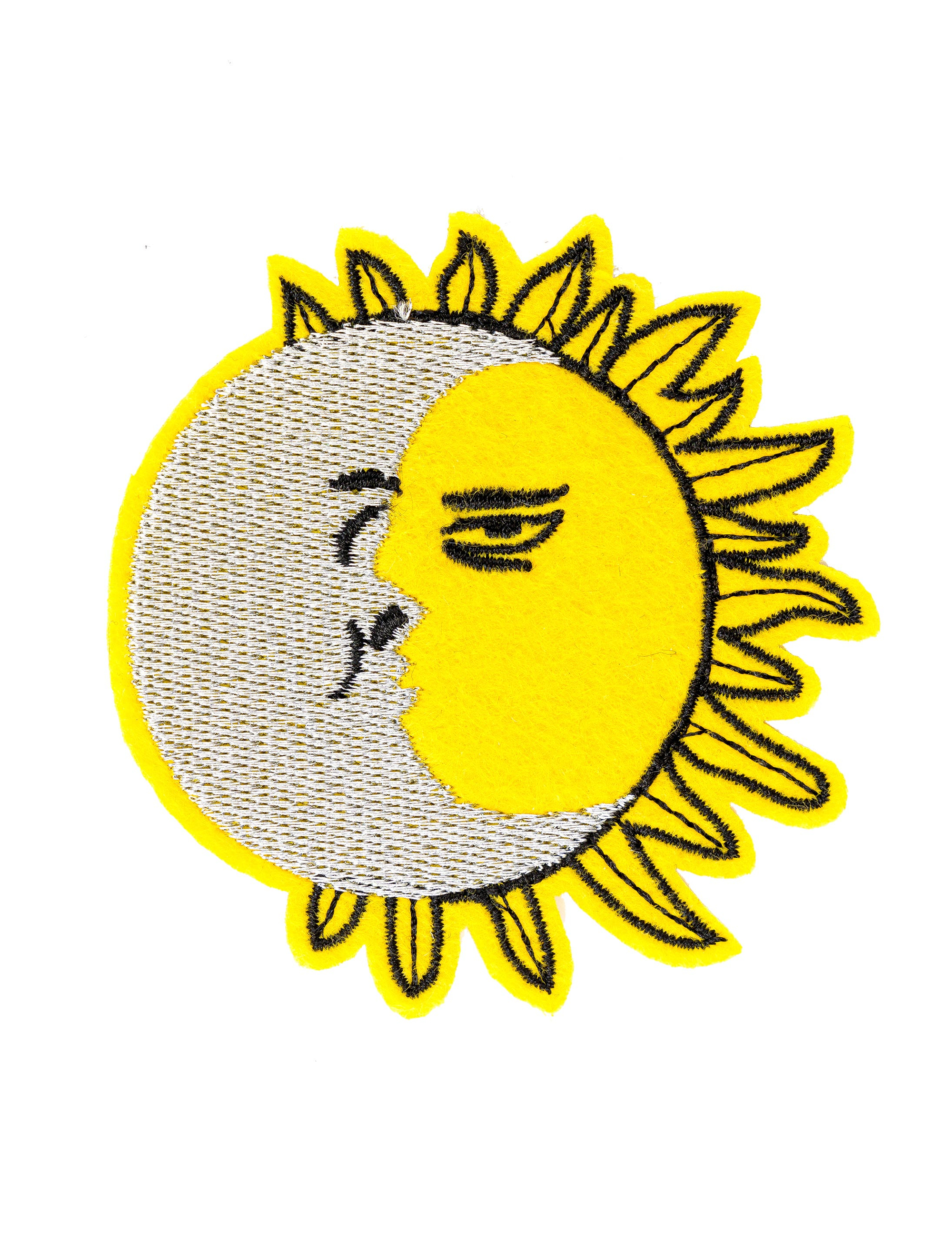 Bügelpatch halb Mond halb Sonne 7cm