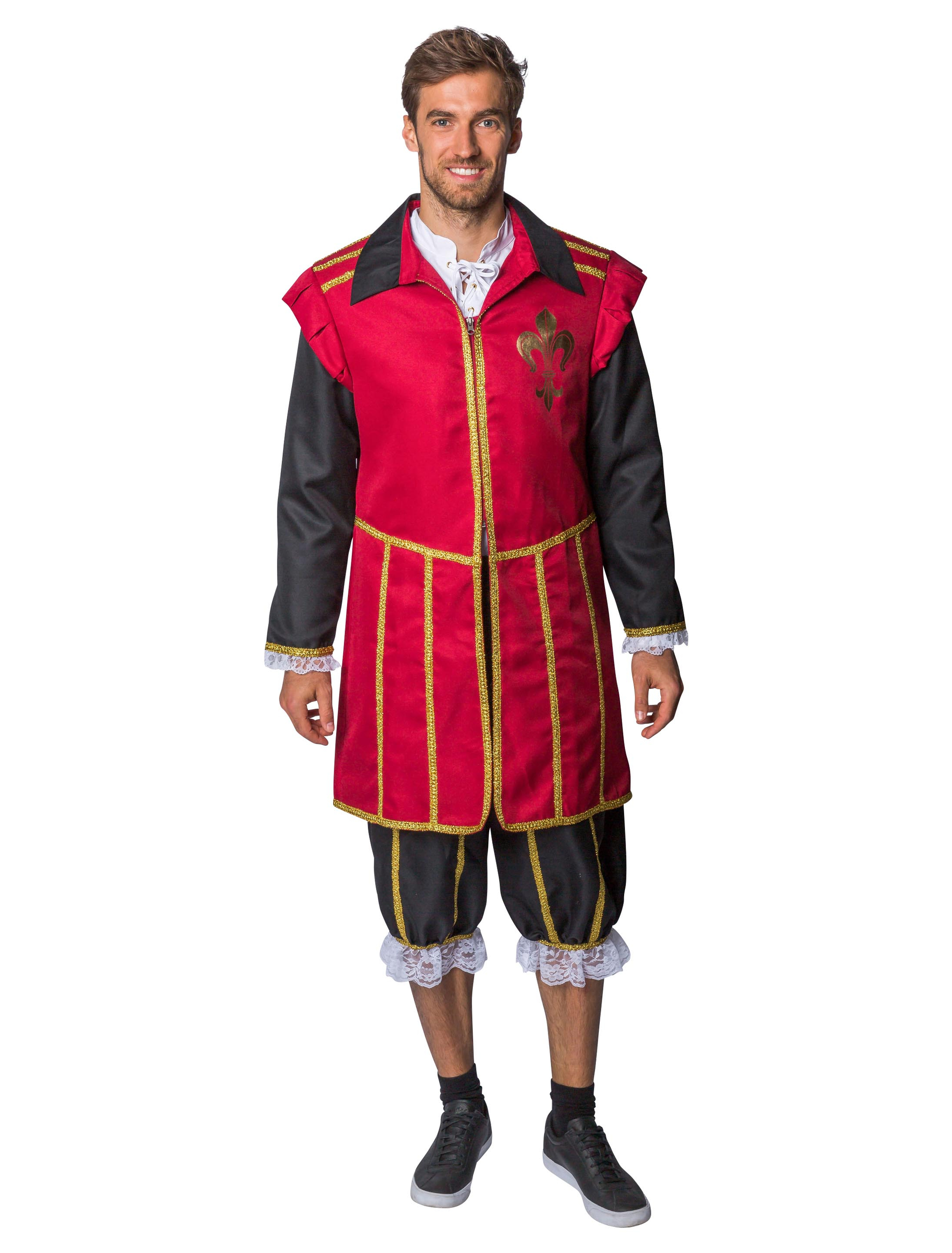 Jacke Musketier Herren schwarz/rot L