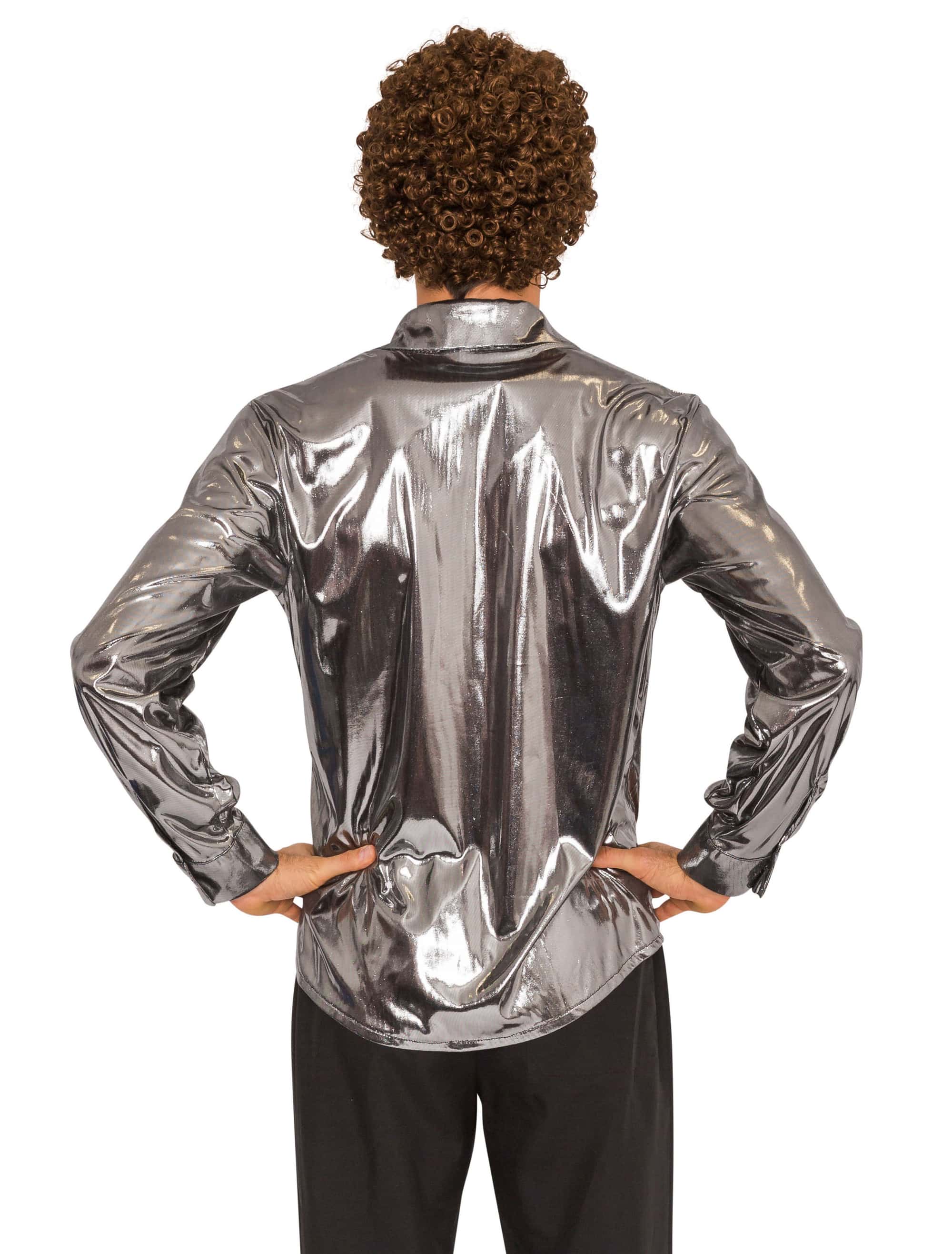 Hemd Herren metallic silber XL