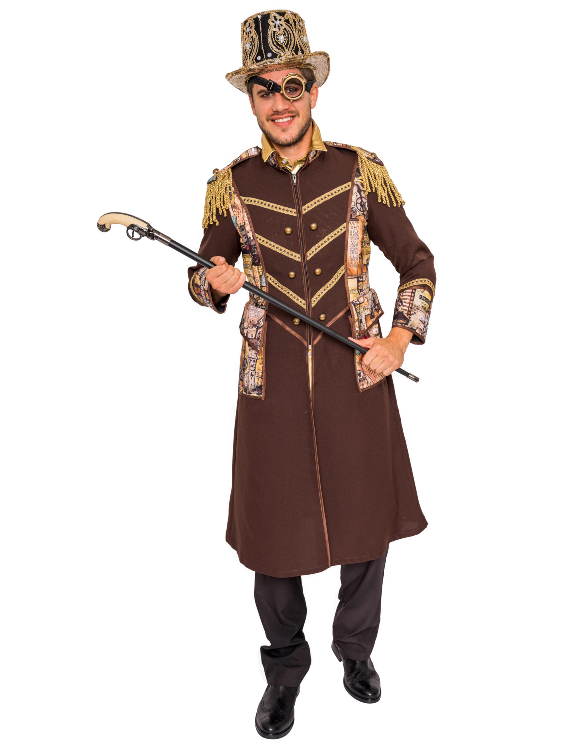 Uniformmantel Steampunk Herren braun 52