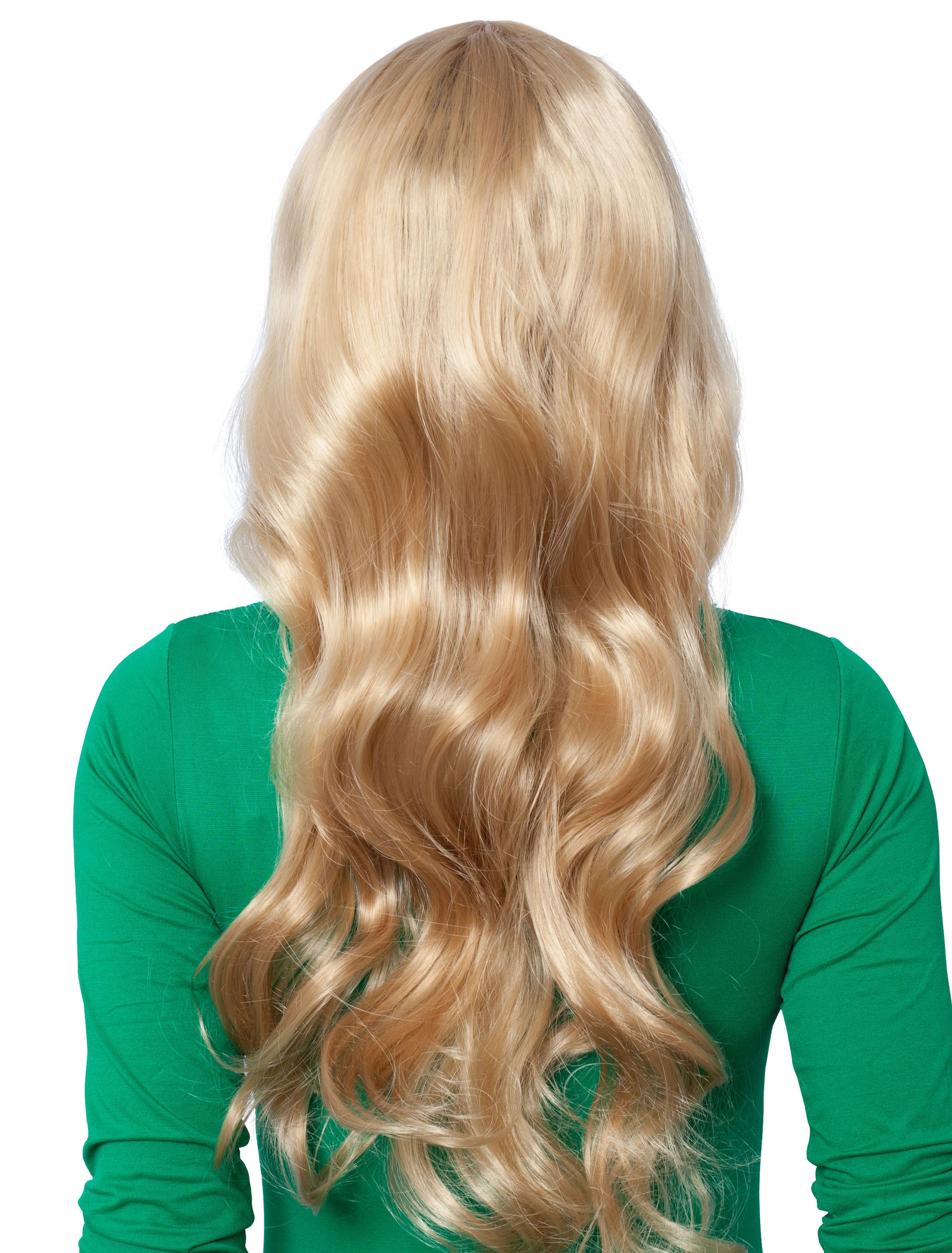 Perücke lang wellig mit Pony blond one size