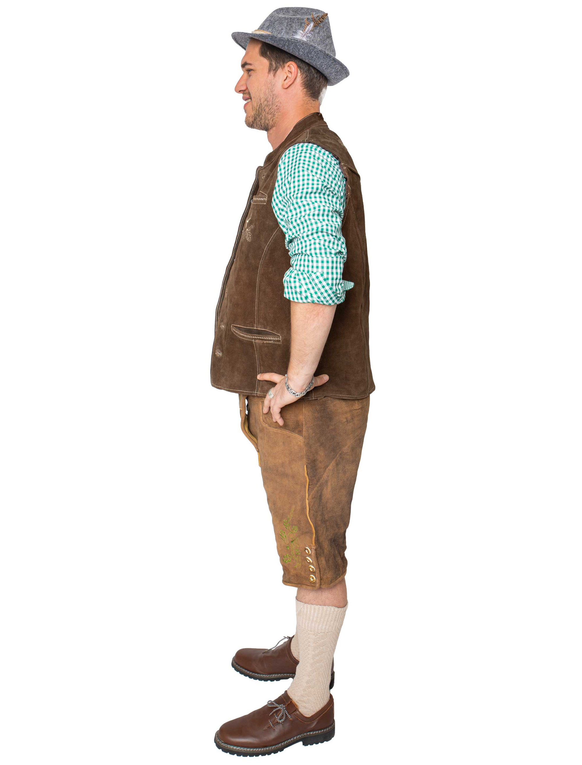 Lederweste Hirsch Herren dunkelbraun M