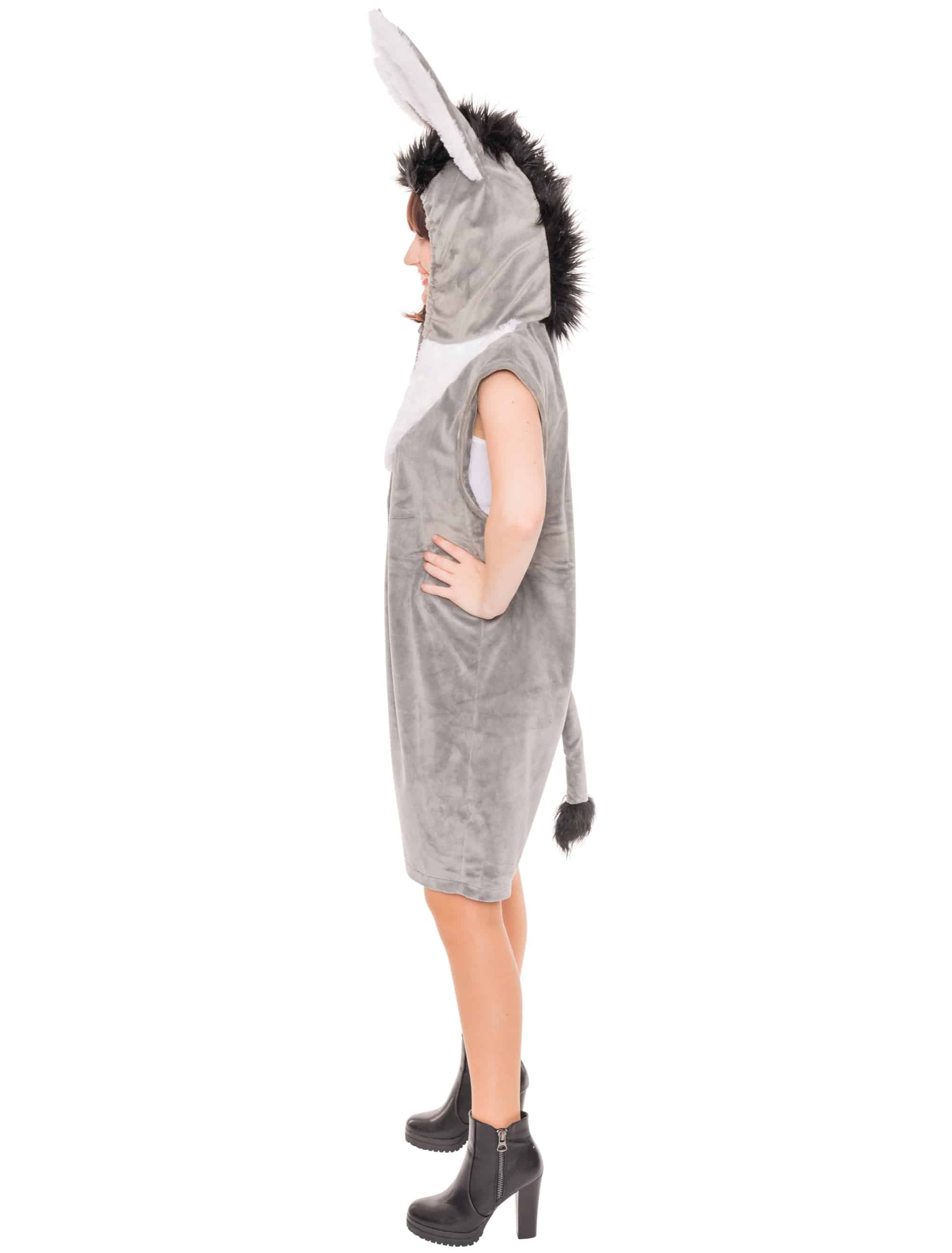 Overall Plüsch Esel kurz Damen grau 34-36