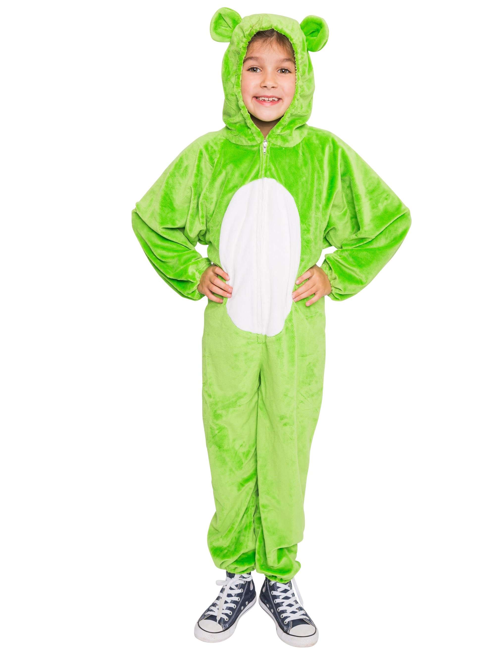 Overall Plüsch Bärchen Kinder grün 116-128