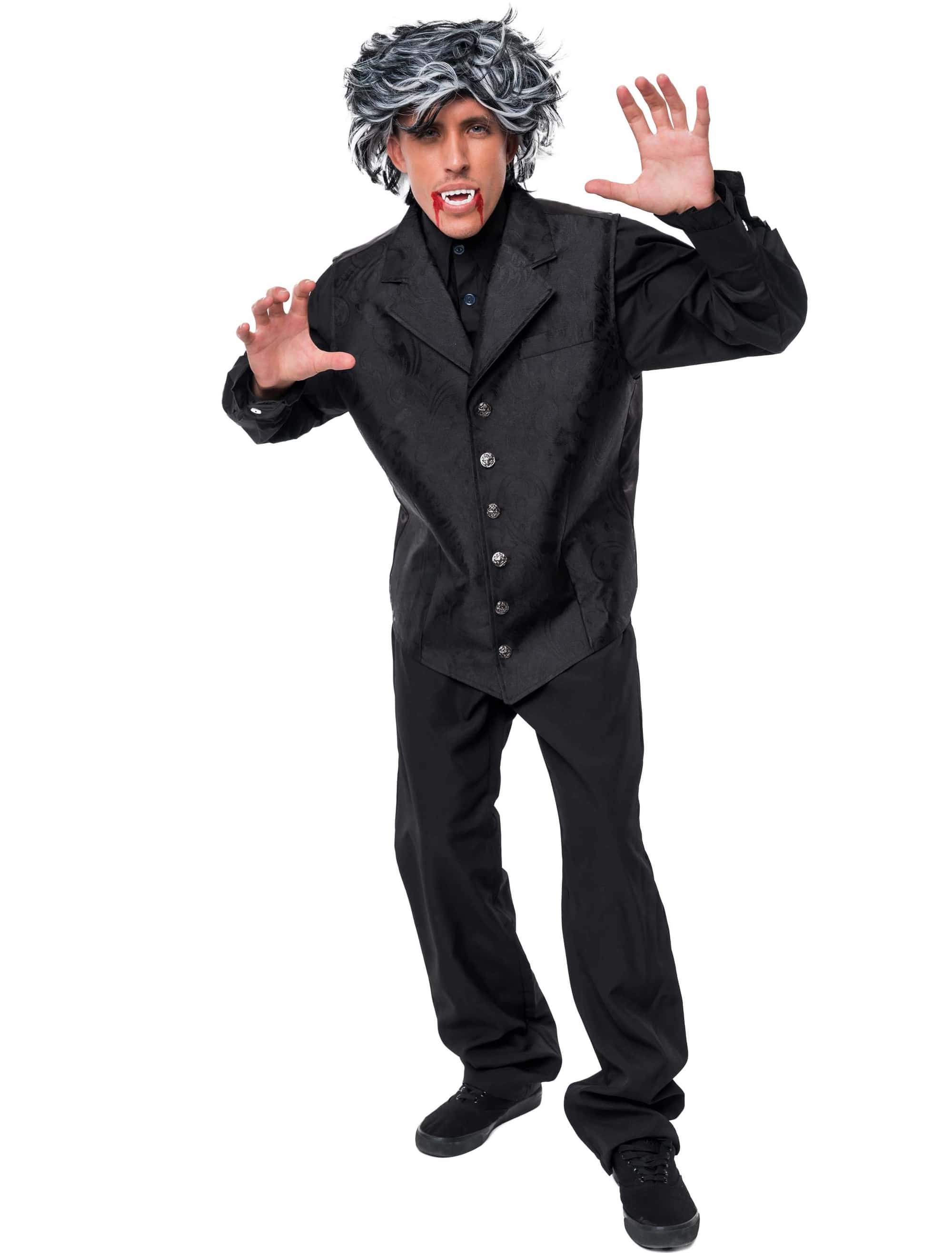 Weste Gothic Herren schwarz 4XL/5XL