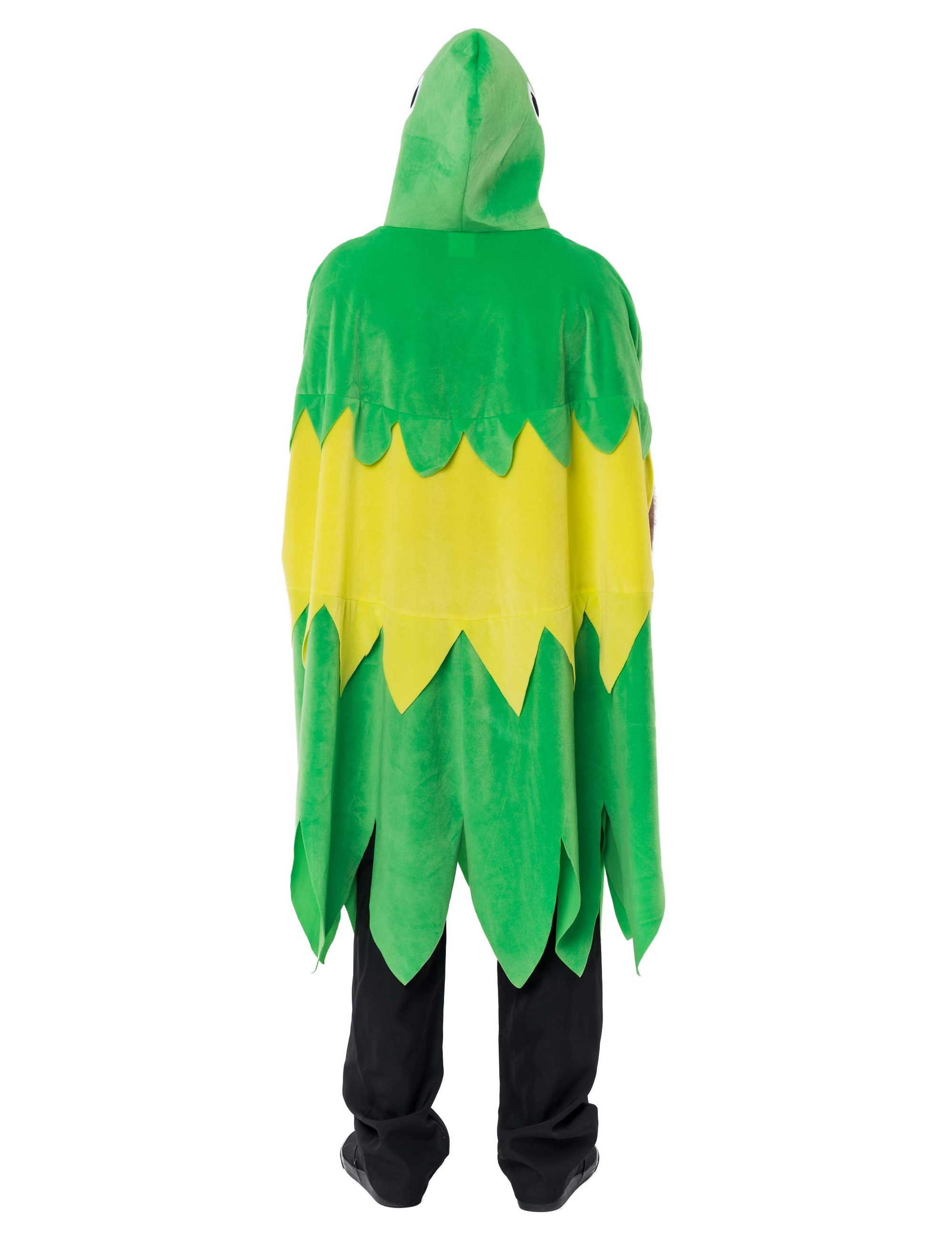 Poncho Plüsch Kölner Papagei grün one size