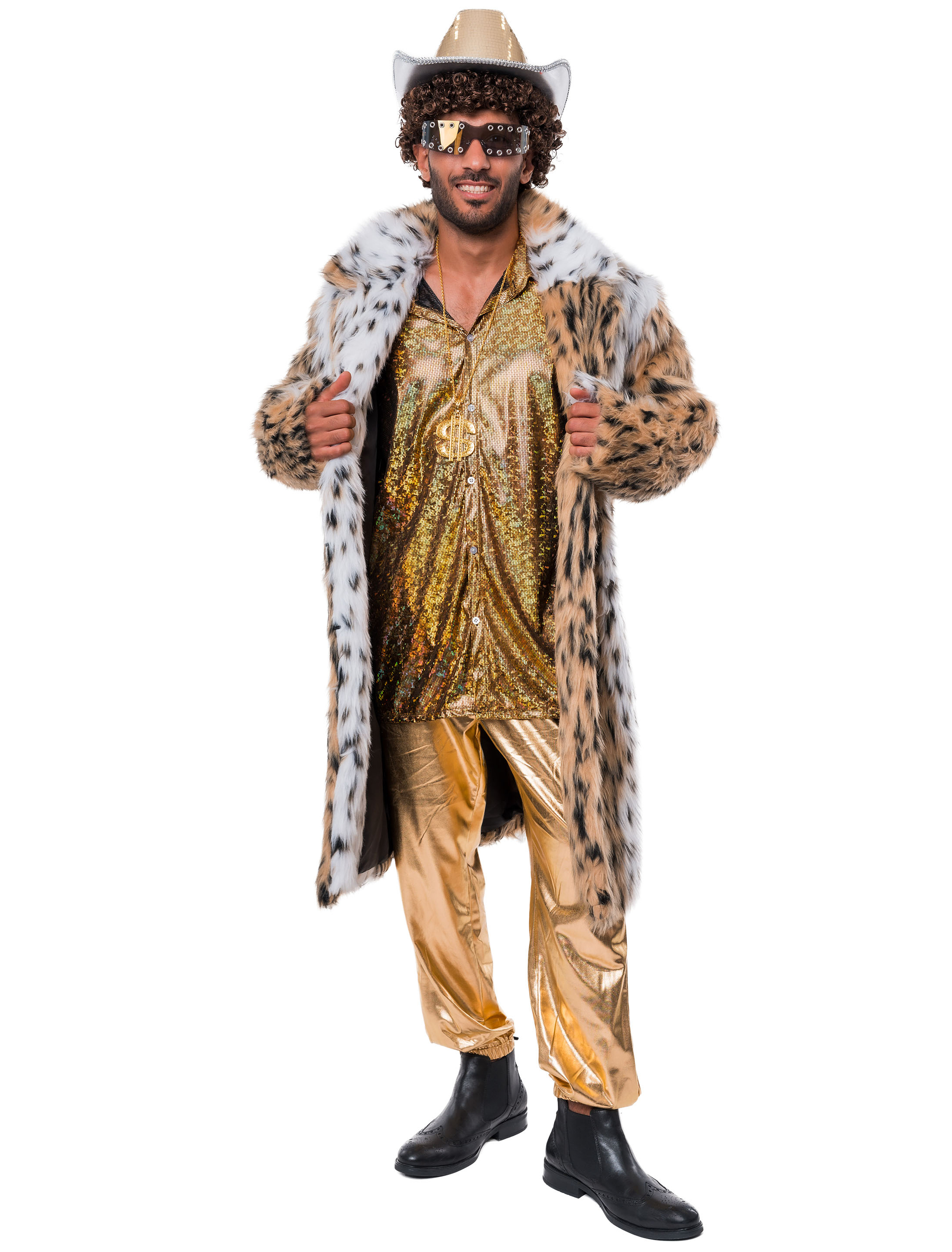Mantel Faux-Fur Leopard beige M/L