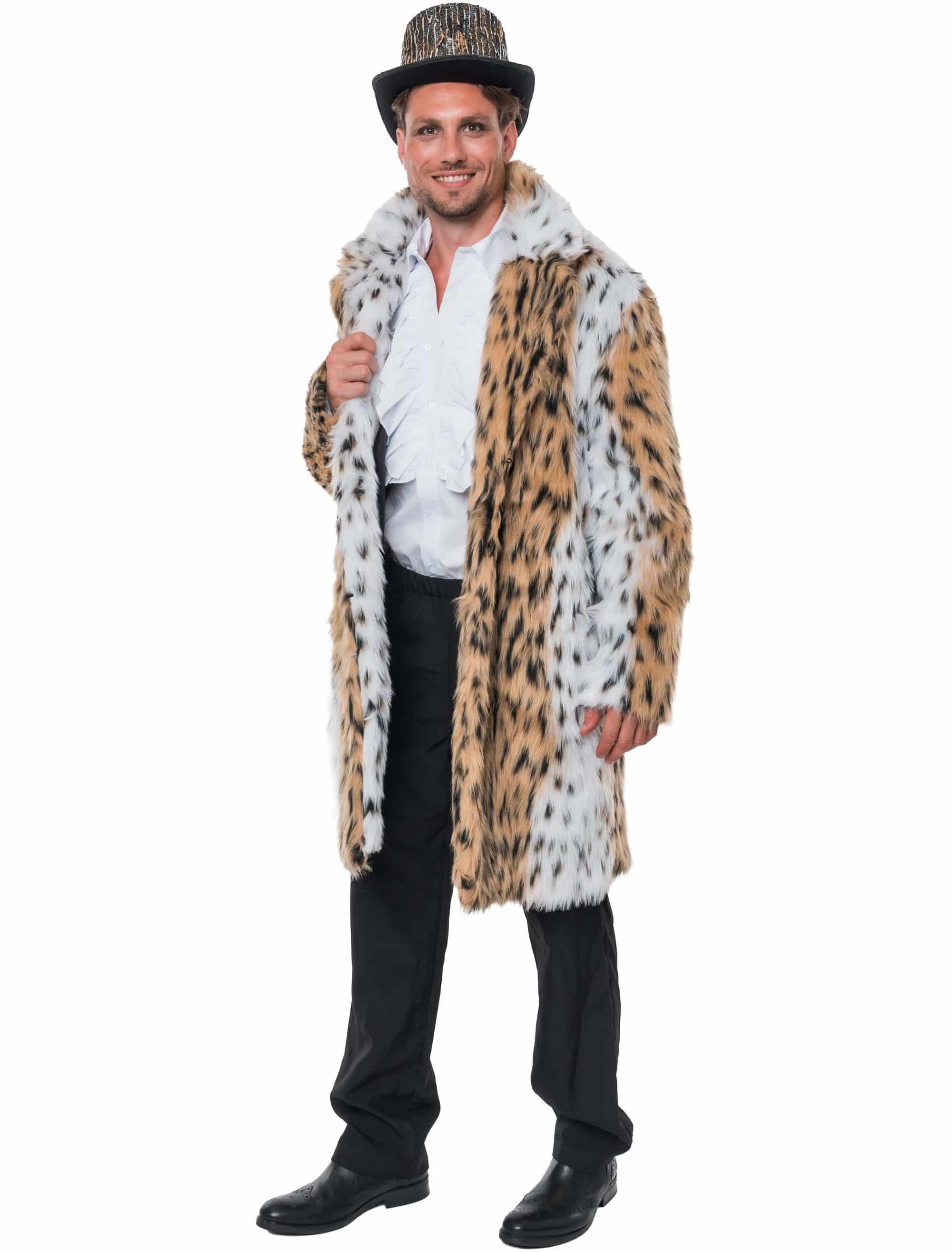 Mantel Faux-Fur Leopard beige M/L