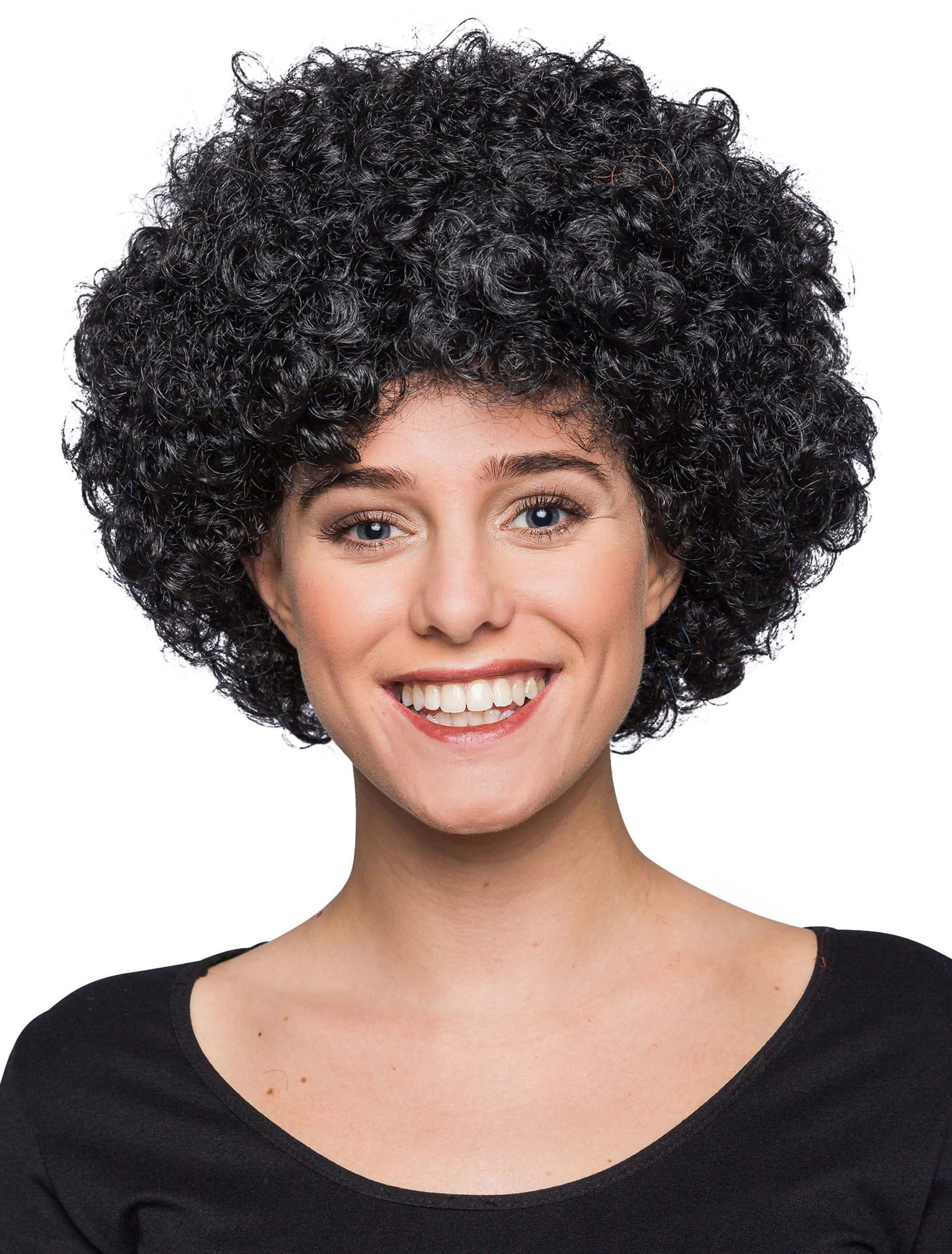 Perücke Clown Locken schwarz one size