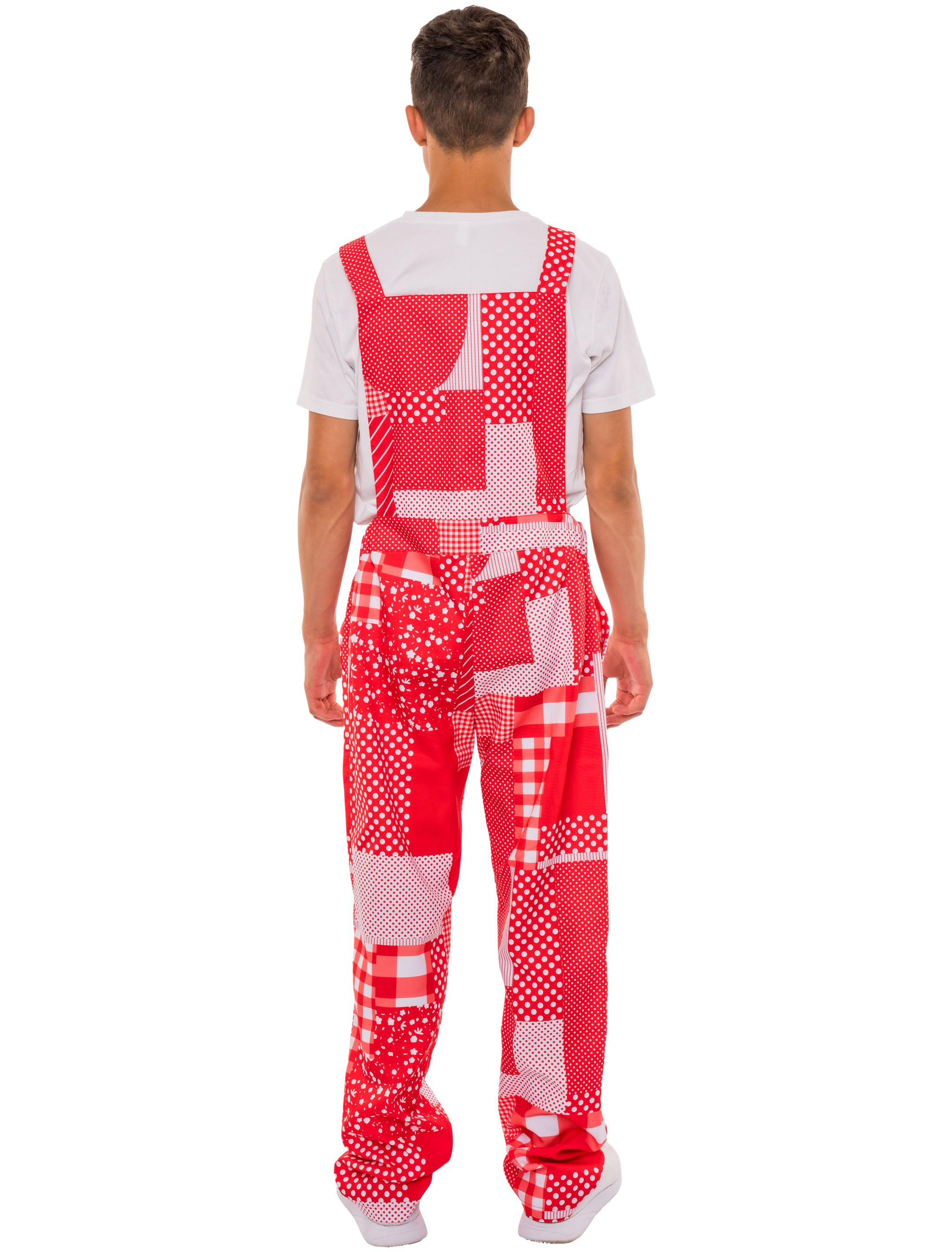 Latzhose Lappen rot/weiß 2XL/3XL