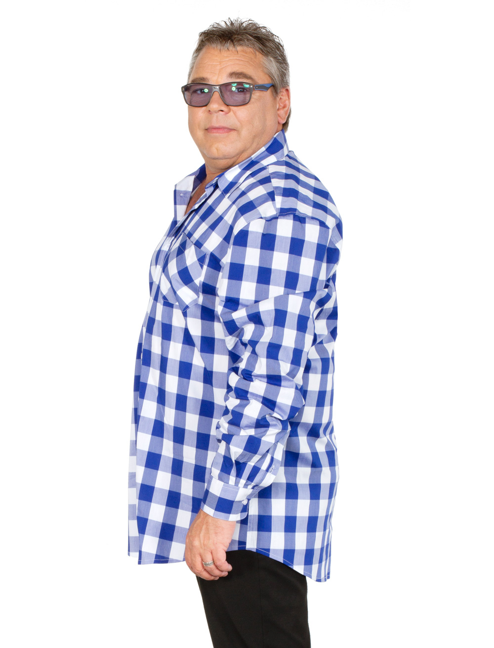 Hemd Micky Brühl blau/weiß L