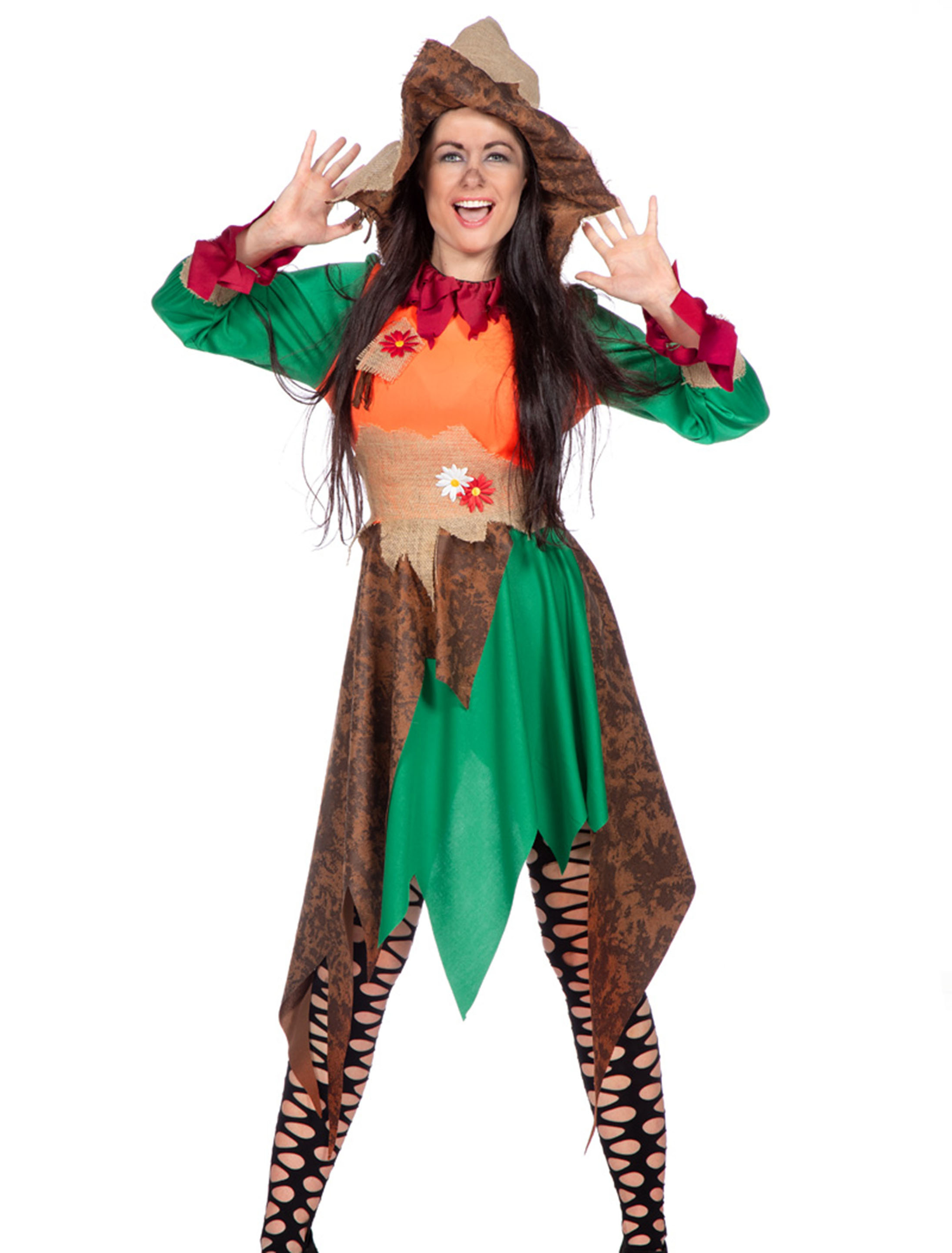 Kleid Vogelscheuche Damen bunt 38